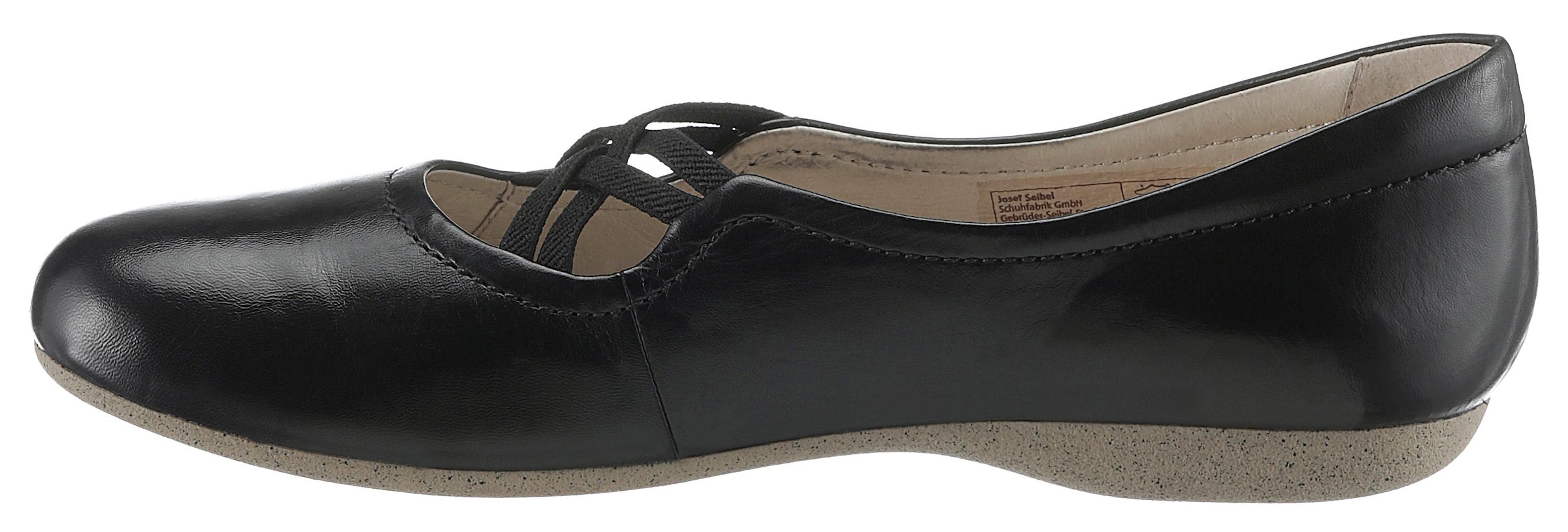 Josef Seibel Riemchenballerina »Fiona 39«, Festtagsschuh, Slipper, Komfortschuh mit überkreuztem Gummizug