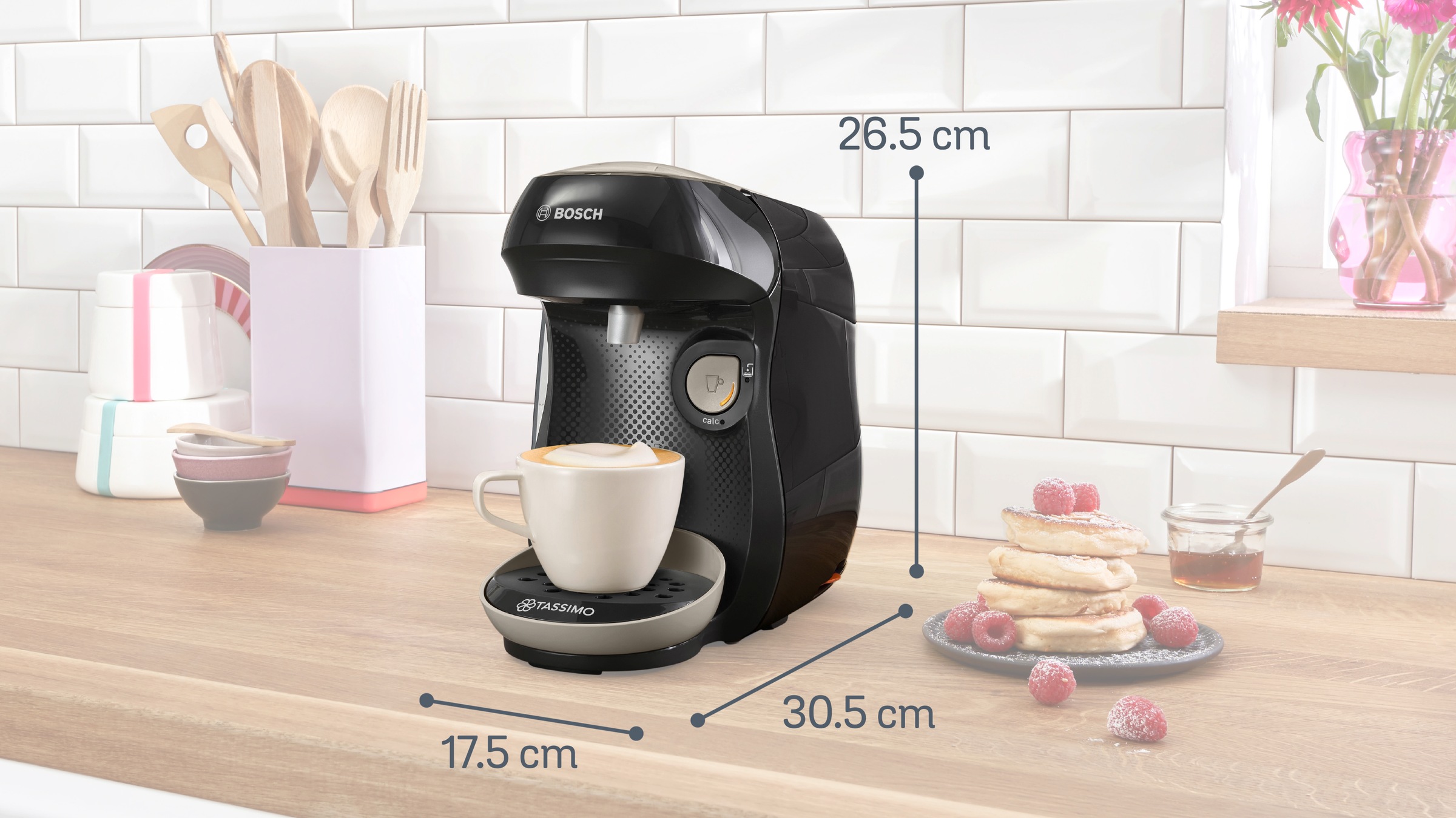 TASSIMO Kapselmaschine »TAS109E«, nachhaltig, geeignet für alle Tassen, Wassertank 0,7 L, schwarz/beige