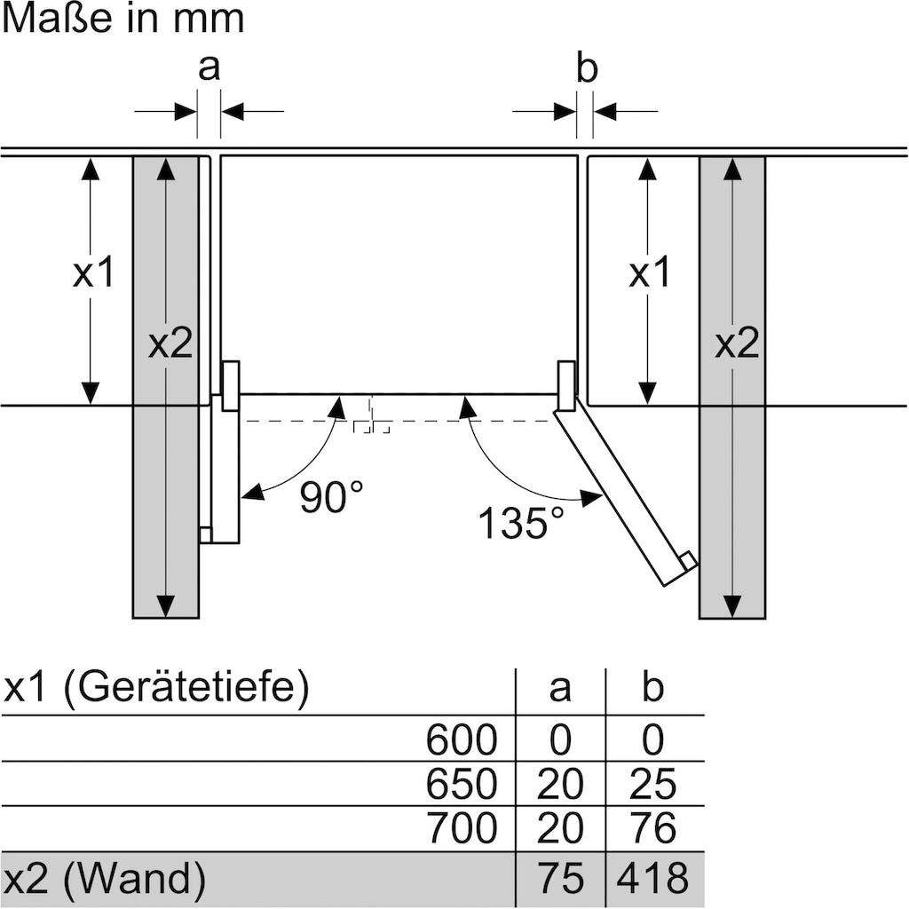 SIEMENS Side-by-Side »KA93GAIEP«, KA93GAIEP, 178,7 cm hoch, 90,8 cm breit