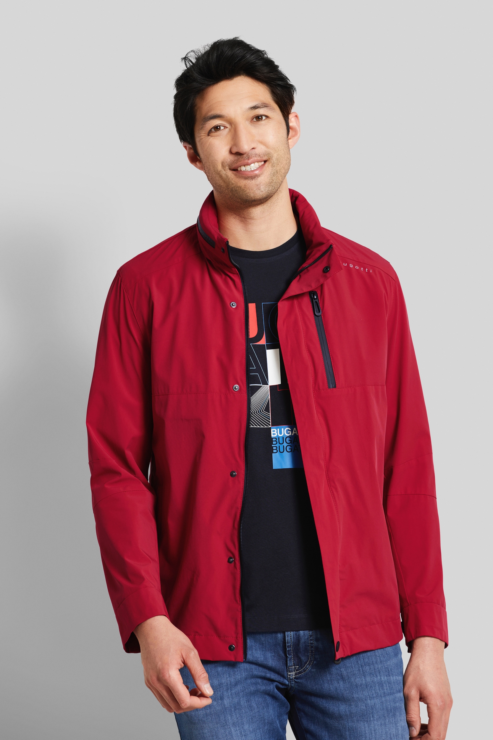 bugatti Langjacke, mit Kapuze, mit wasserabweisender Funktion