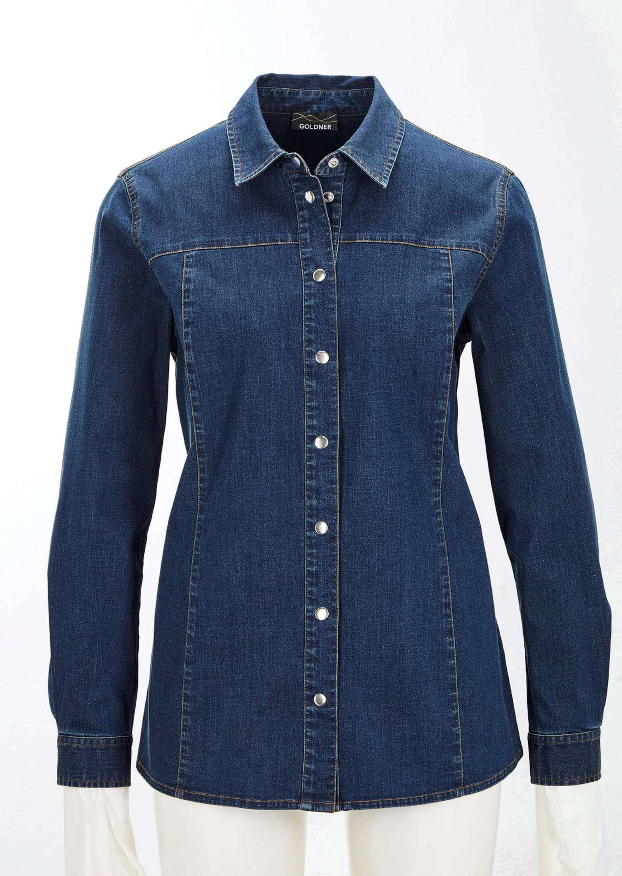 GOLDNER Hemdbluse »Jeanshemd aus Baumwoll-Stretch«