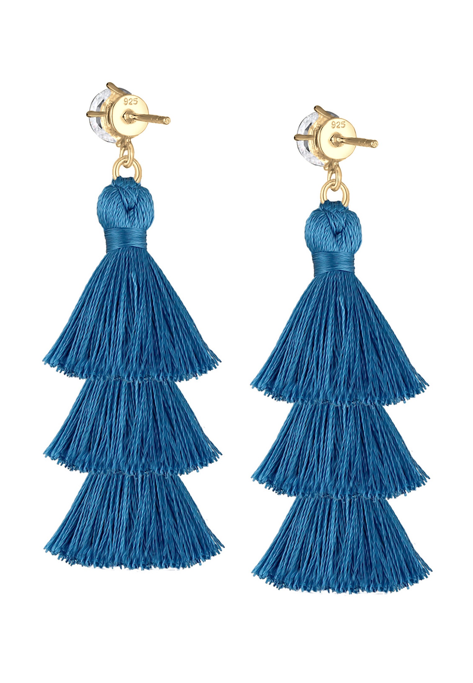 Elli Paar Ohrhänger »Ohrringe Tassel Rosa Boho Kristalle 925 Silber«
