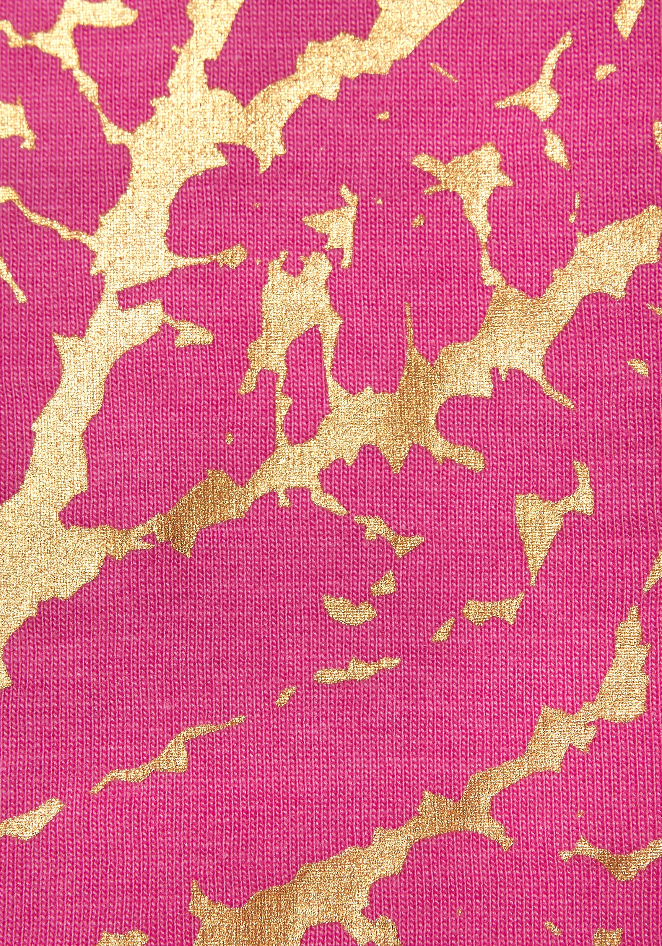 LASCANA Pyjamaoberteil, mit Folienprint