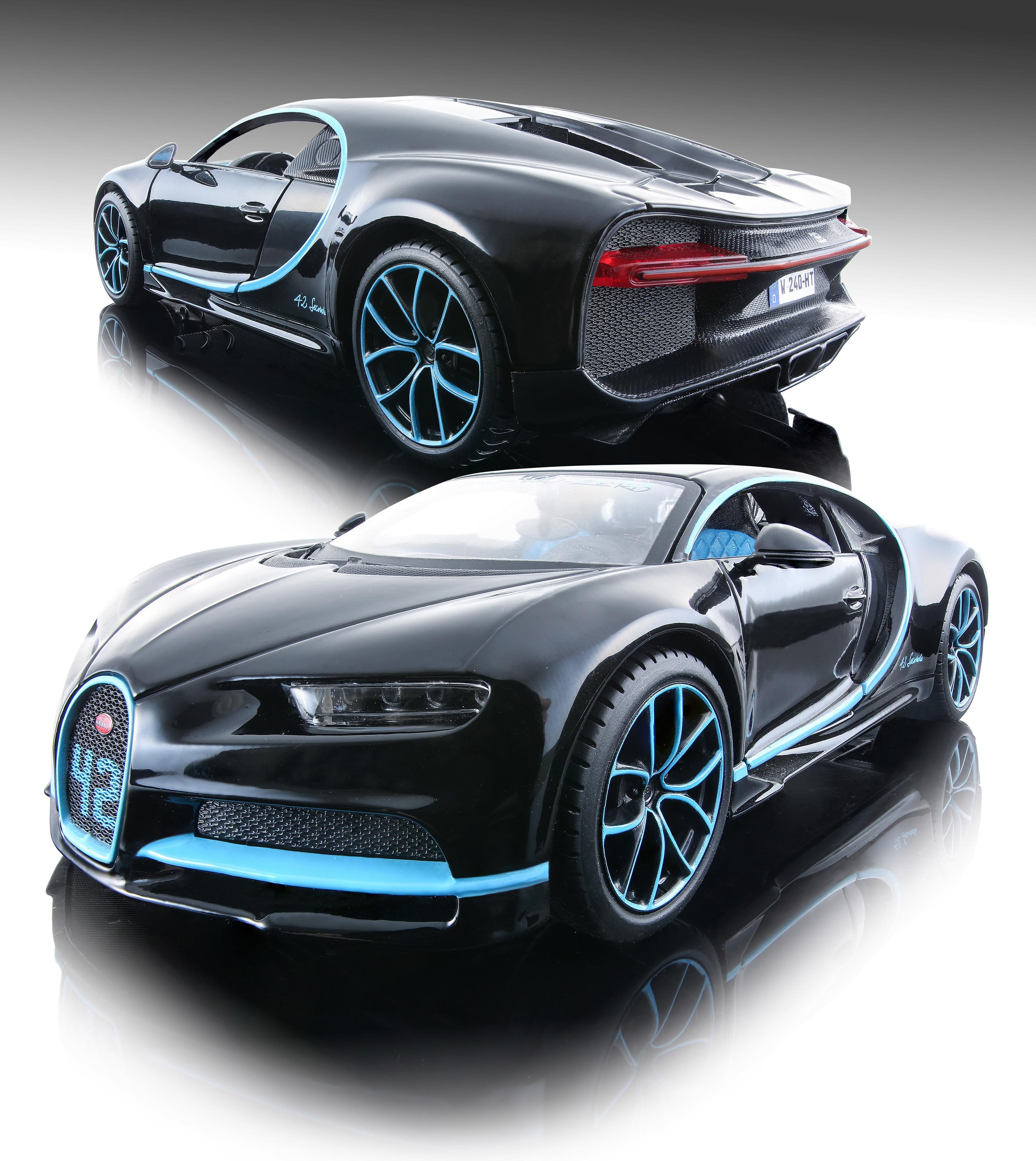 Maisto® Sammlerauto »Bugatti Chiron, 1:24, schwarz«, 1:24, aus Metallspritzguss
