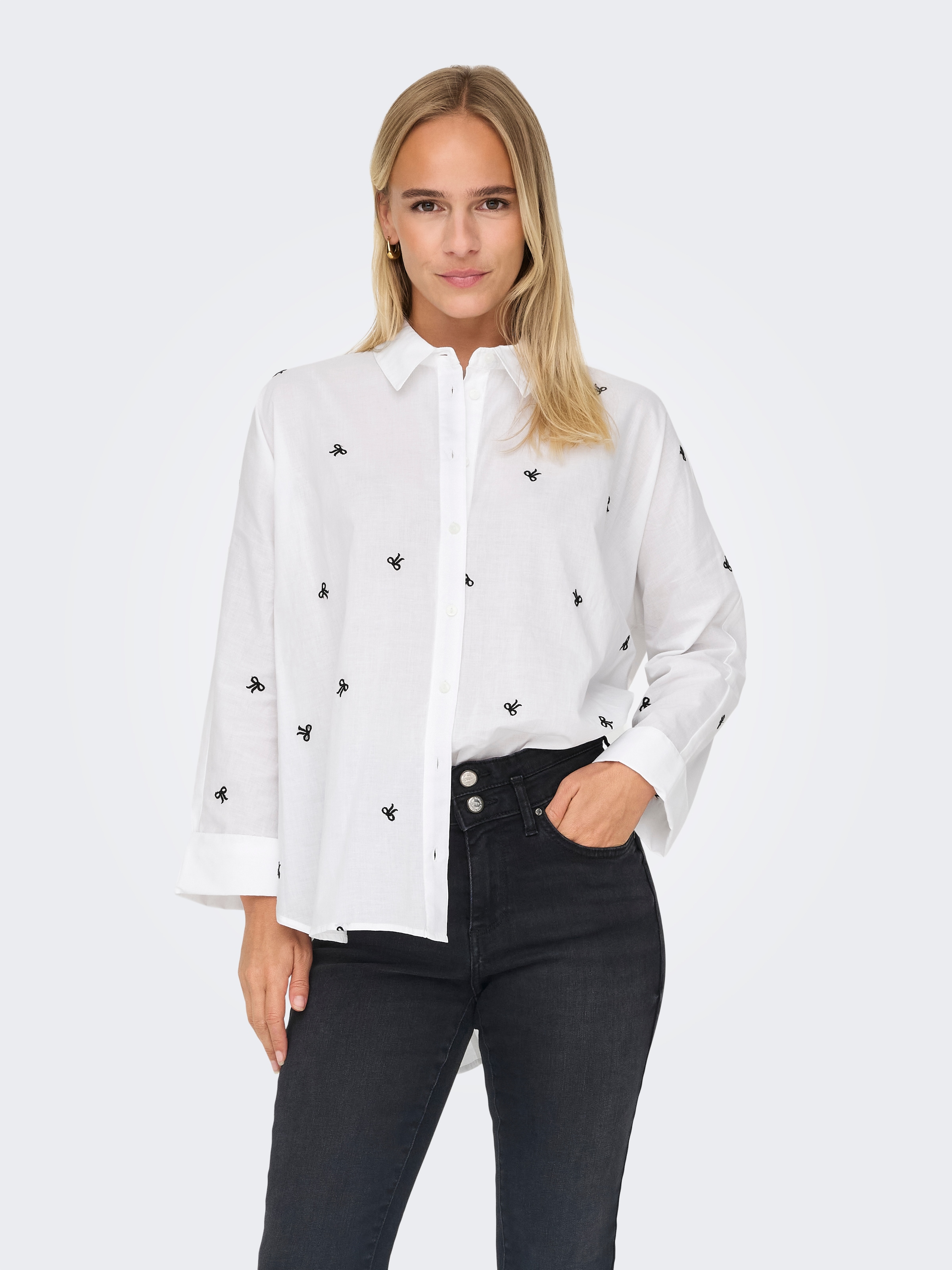 ONLY Hemdbluse »ONLNEW LINA GRACE LS EMB SHIRT NOOS WVN«