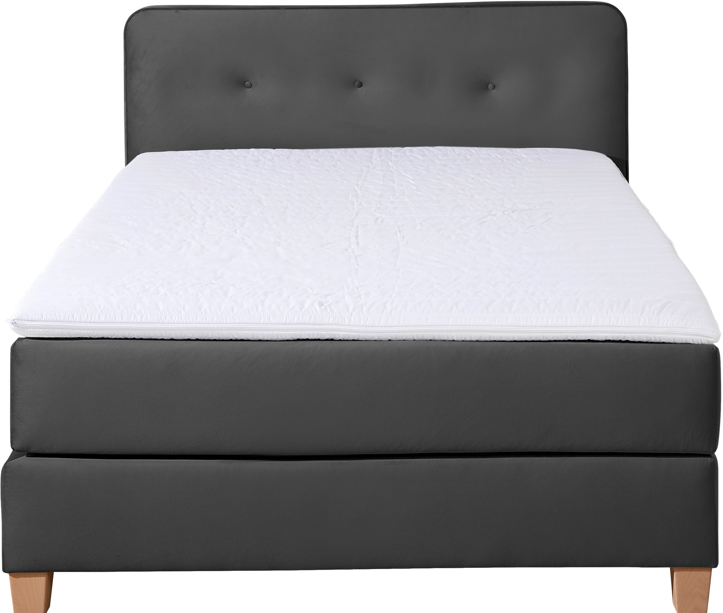 Home affaire Boxspringbett »Fargo«, inkl. Topper, in 3 Matratzenarten, in Samt- oder Strukturstoff
