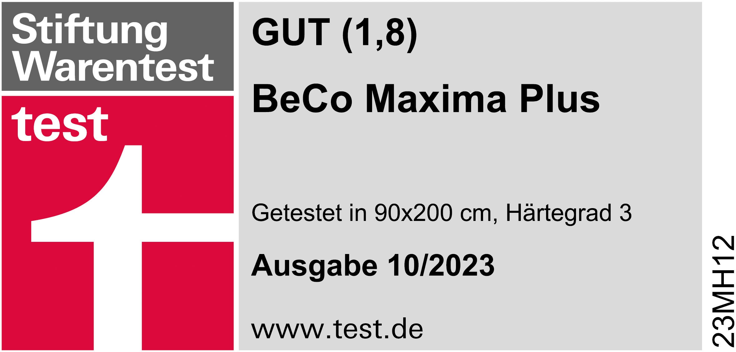 Beco Taschenfederkernmatratze »Maxima Plus, Matratze in 90x200 und vielen weiteren Größen erhältlich!«, 22 cm hoch, (1 St.), Matratze, 7 Zonen, 90x200 cm in H3 von Stiftung Warentest "GUT (1,8)"
