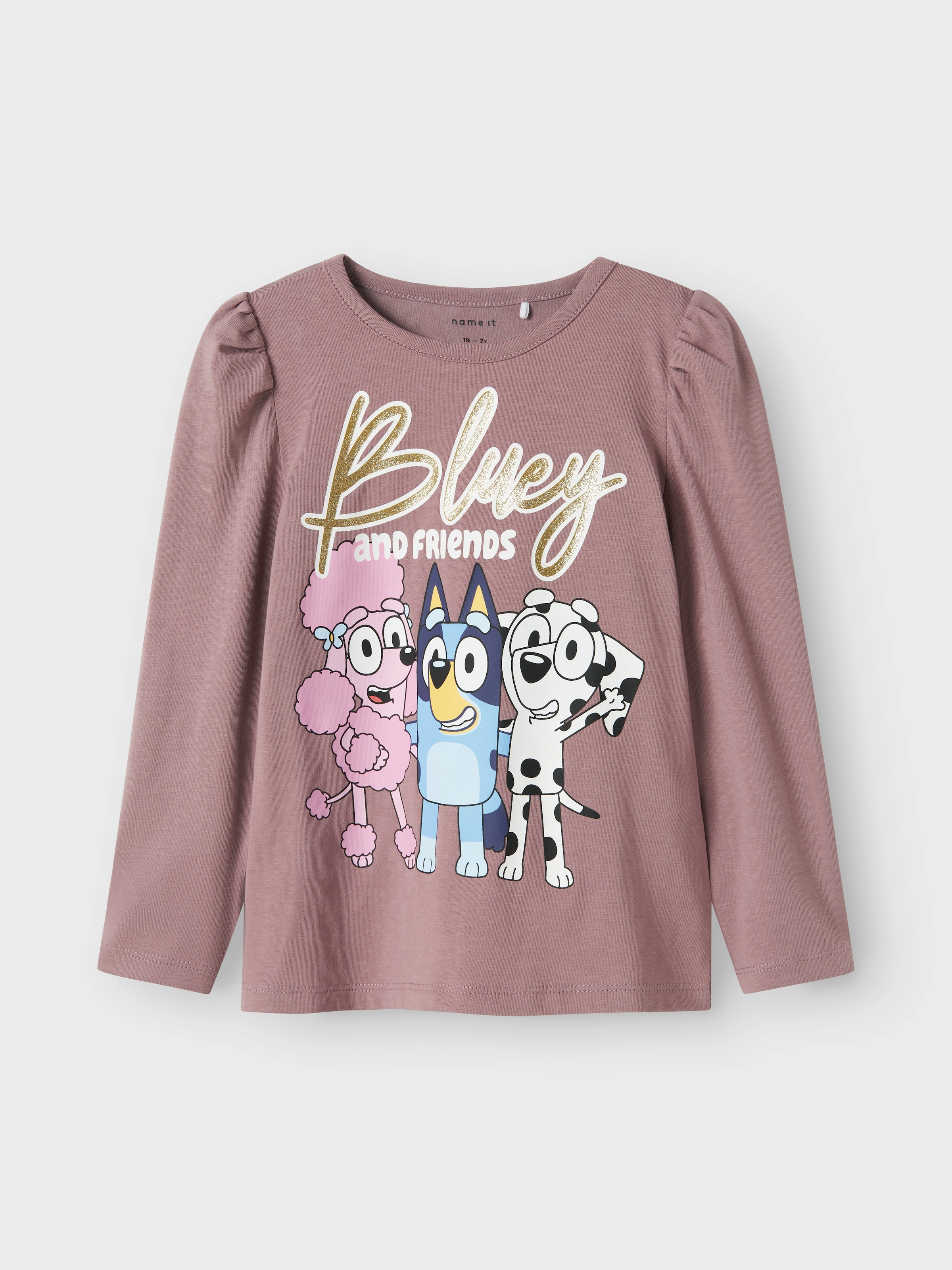 Name It Langarmshirt »NMFARIA BLUEY LS TOP NOOS SKY«, mit großem Frontmotiv