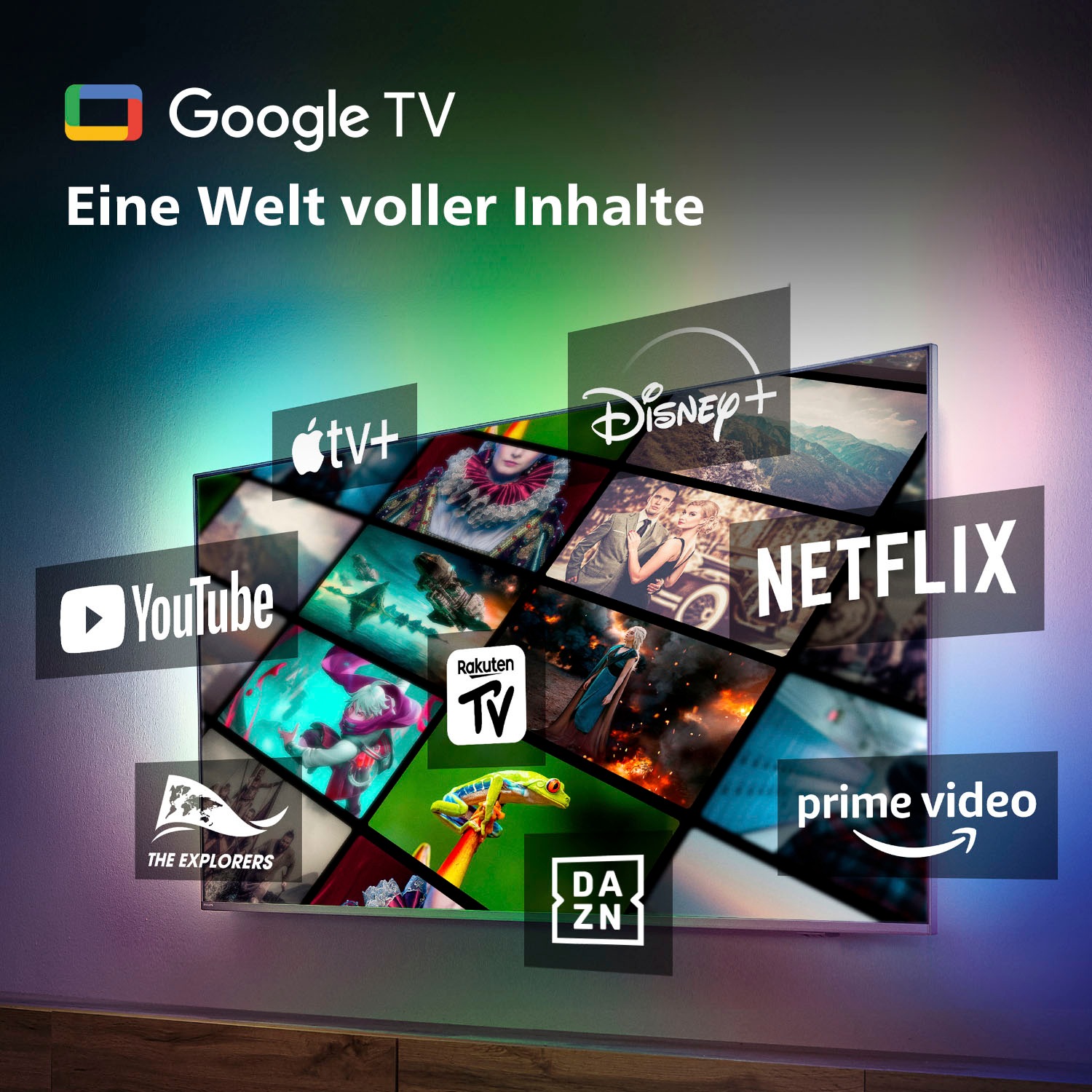 Philips LED-Fernseher »43PUS8548/12«, 4K Ultra HD, Android TV-Google TV-Smart-TV, 3-seitiges Ambilight