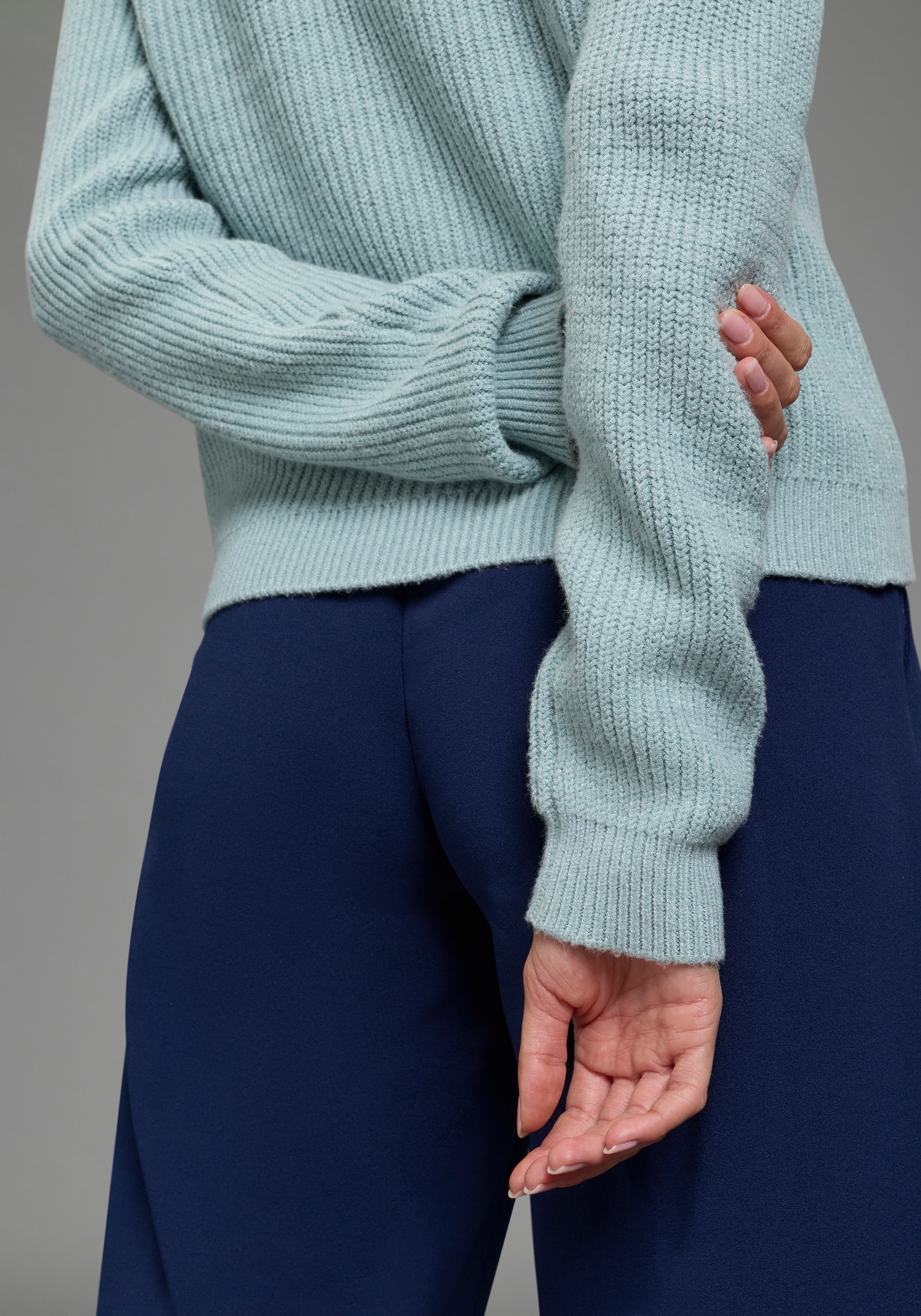 Laura Scott Strickjacke Grobstrick - in modischer Kurzform