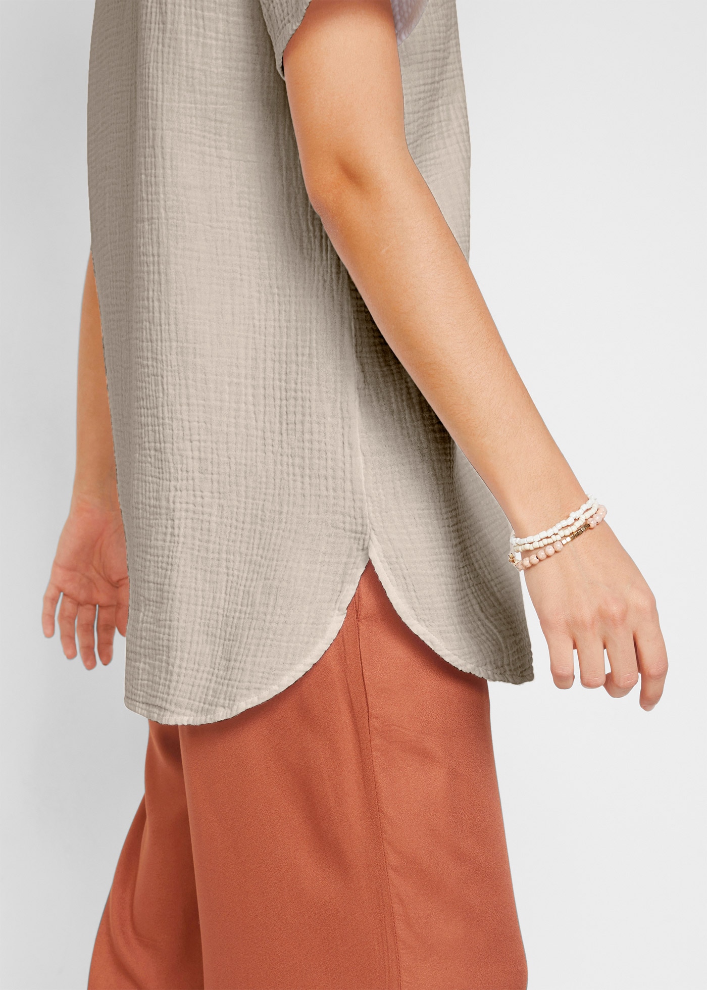 bonprix Longtunika , Musselin Long-Tunika aus reiner Baumwolle
