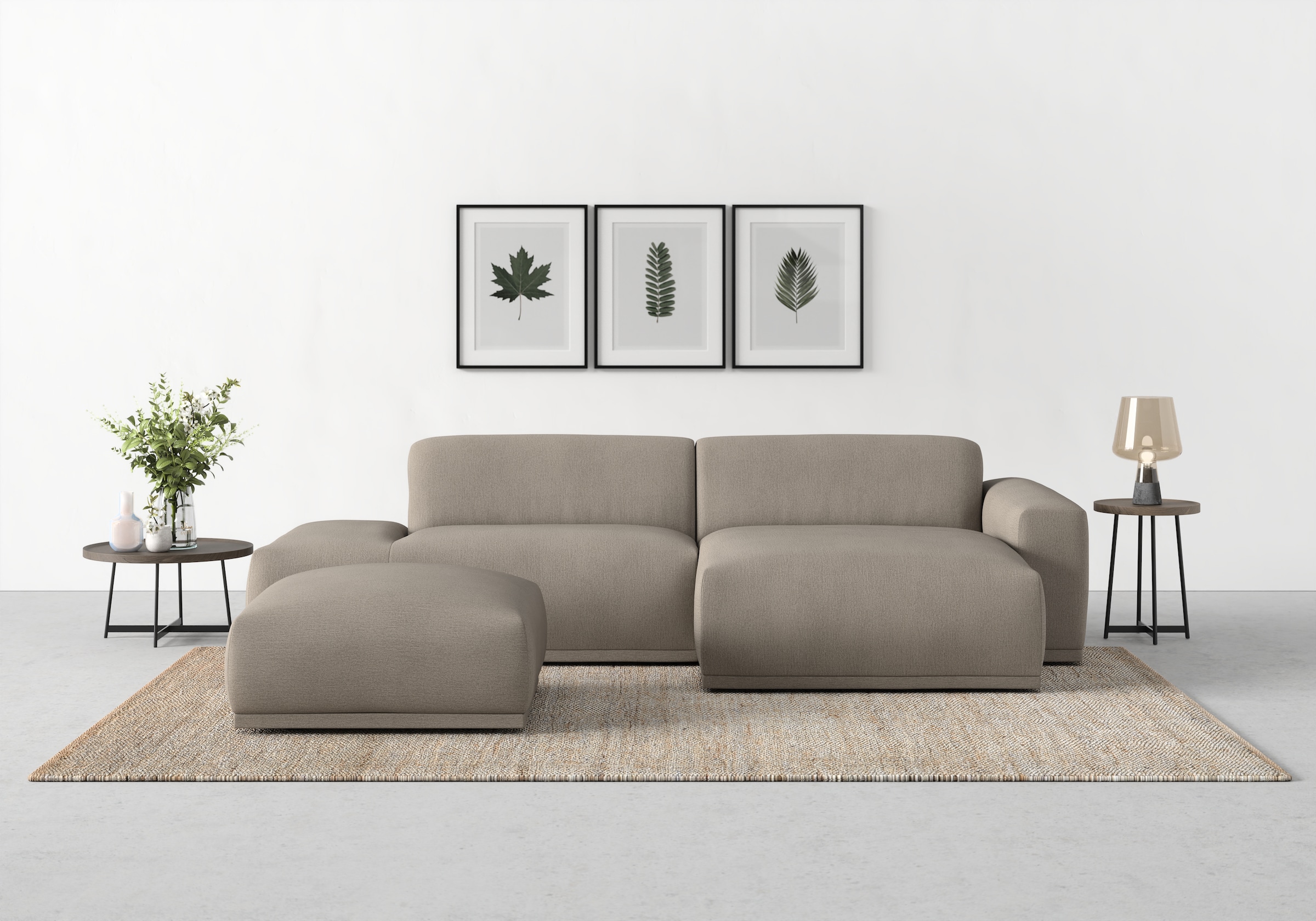 TRENDMANUFAKTUR Hocker »Braga, mit hochwertigem Kaltschaum, quadratisch, in Cord erhältlich«, (1 St.), moderner Polsterhocker, 85/42/85 cm (B/H/T)