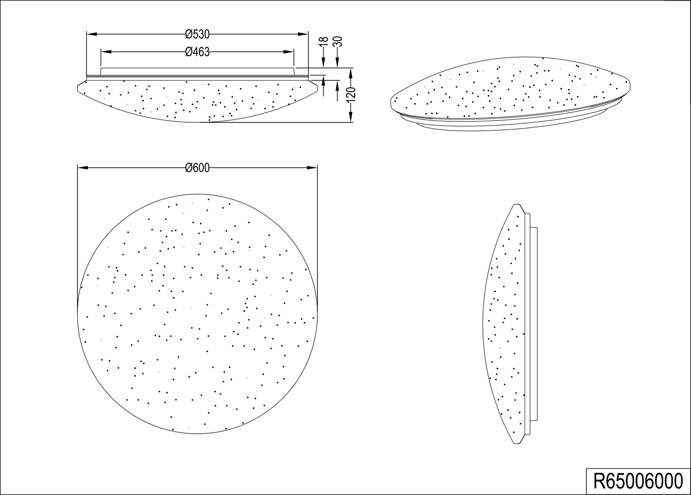 REALITY Leuchten LED Deckenleuchte »Fara« LED-Board 1 Stk. Farbwechsler WiZ Smarthome RGB Deckenlampe Ø 60cm Steuerung per App Starlight Cover
