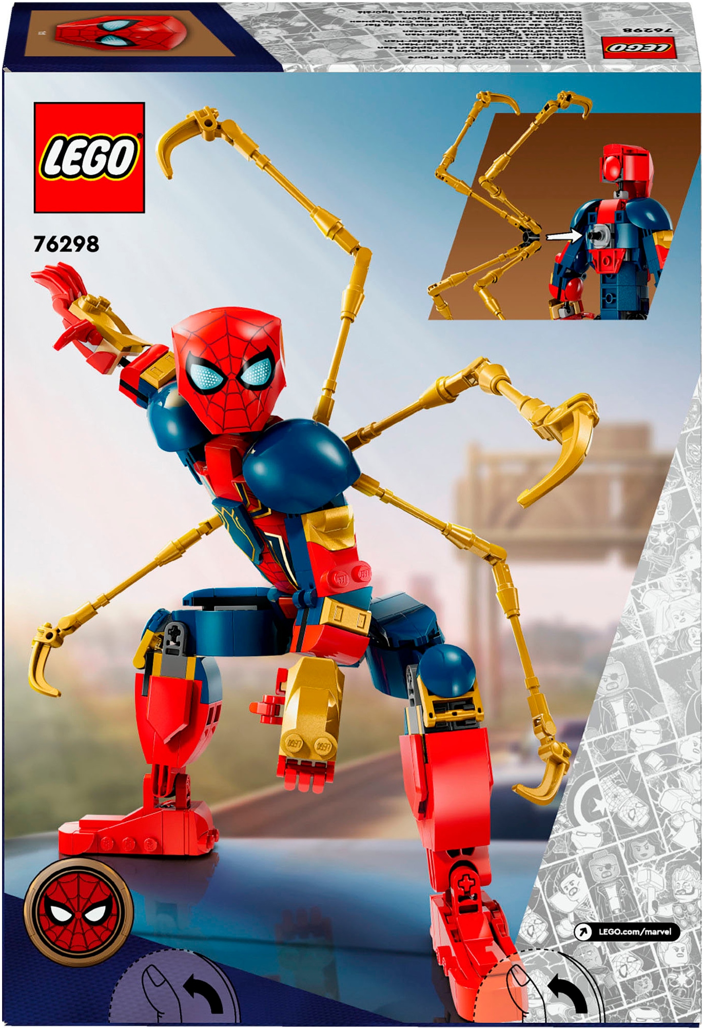 LEGO® Konstruktionsspielsteine »Iron Spider-Man Baufigur (76298), LEGO Super Heroes«, (303 St.), Made in Europe