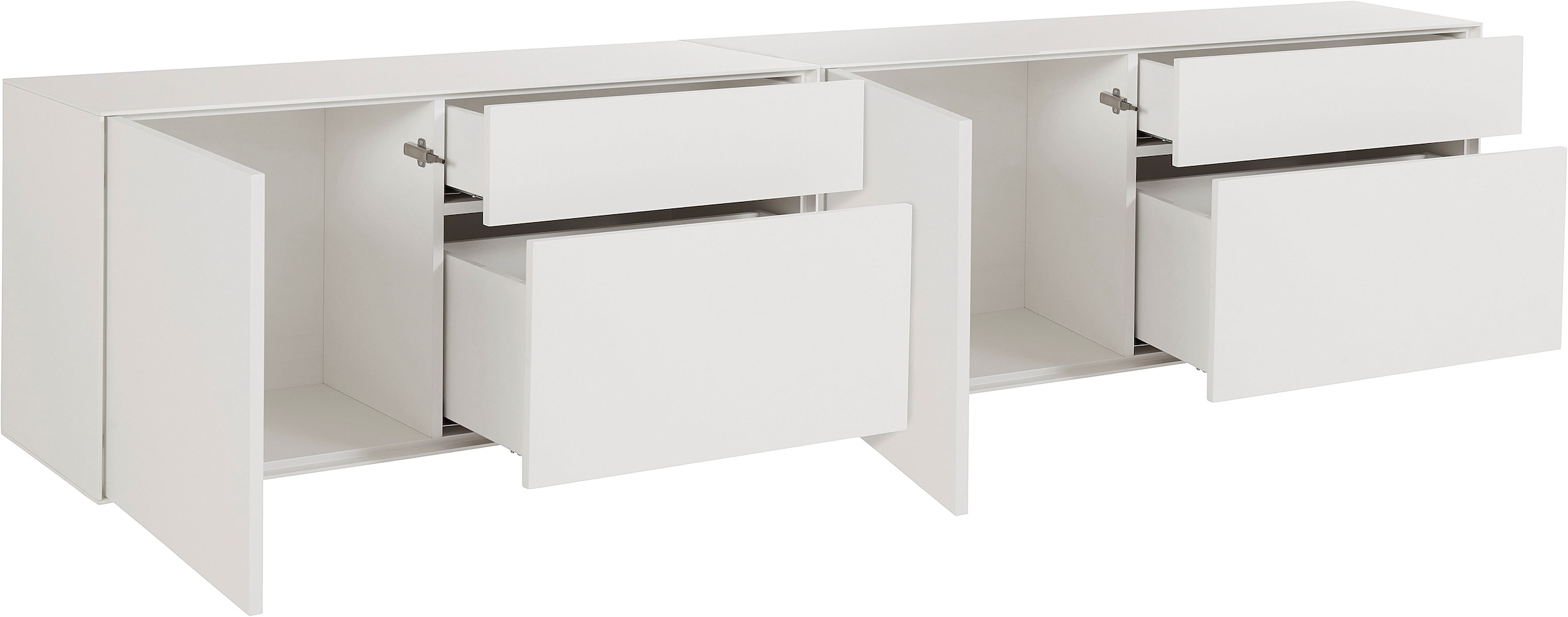 LeGer Home by Lena Gercke Lowboard »Essentials«, (2 St.), Breite: 254cm, MDF lackiert, Push-to-open-Funktion