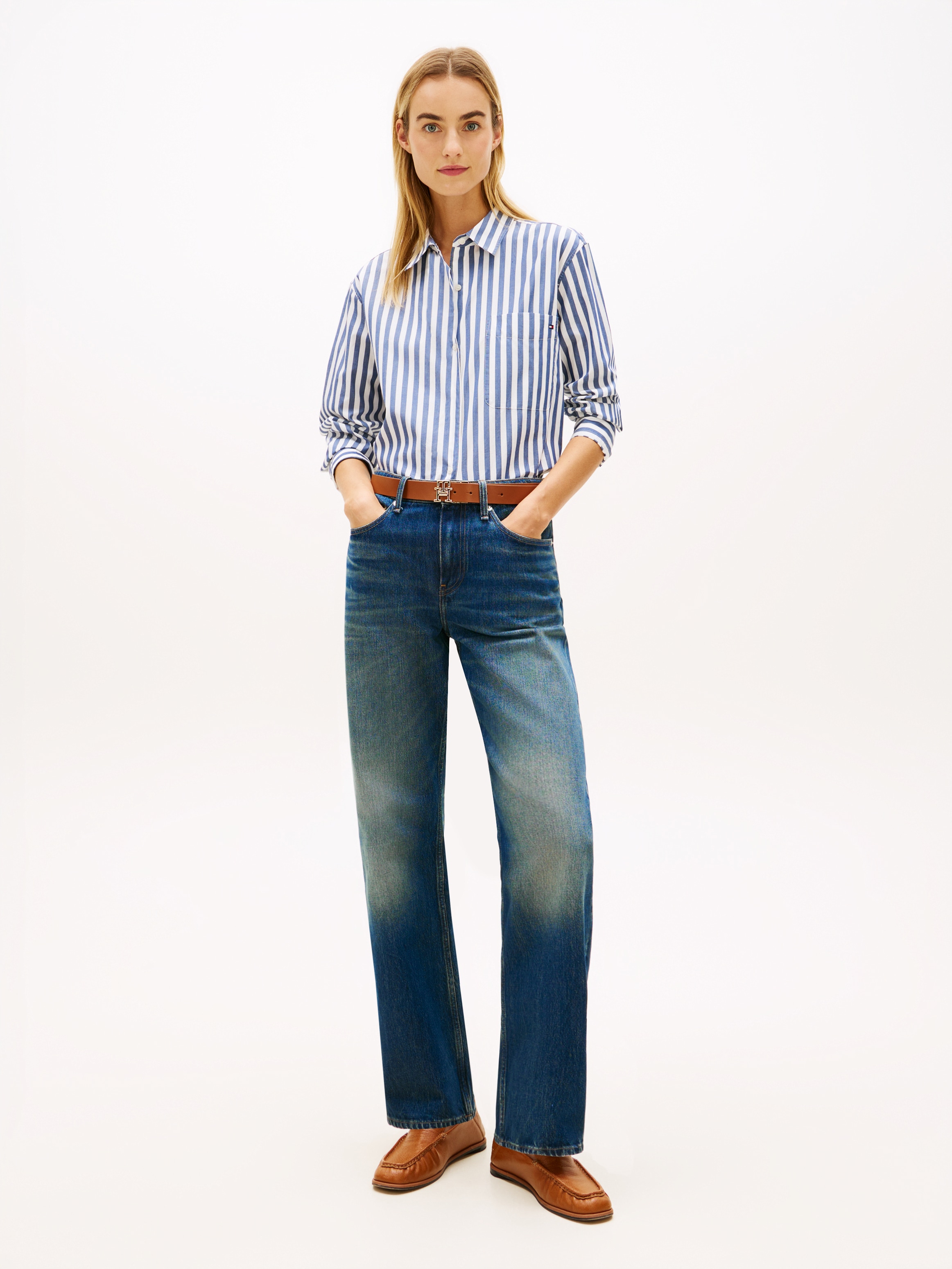 Tommy Hilfiger Langarmbluse »ESS POPLIN EASY FIT SHIRT« Baumwolle