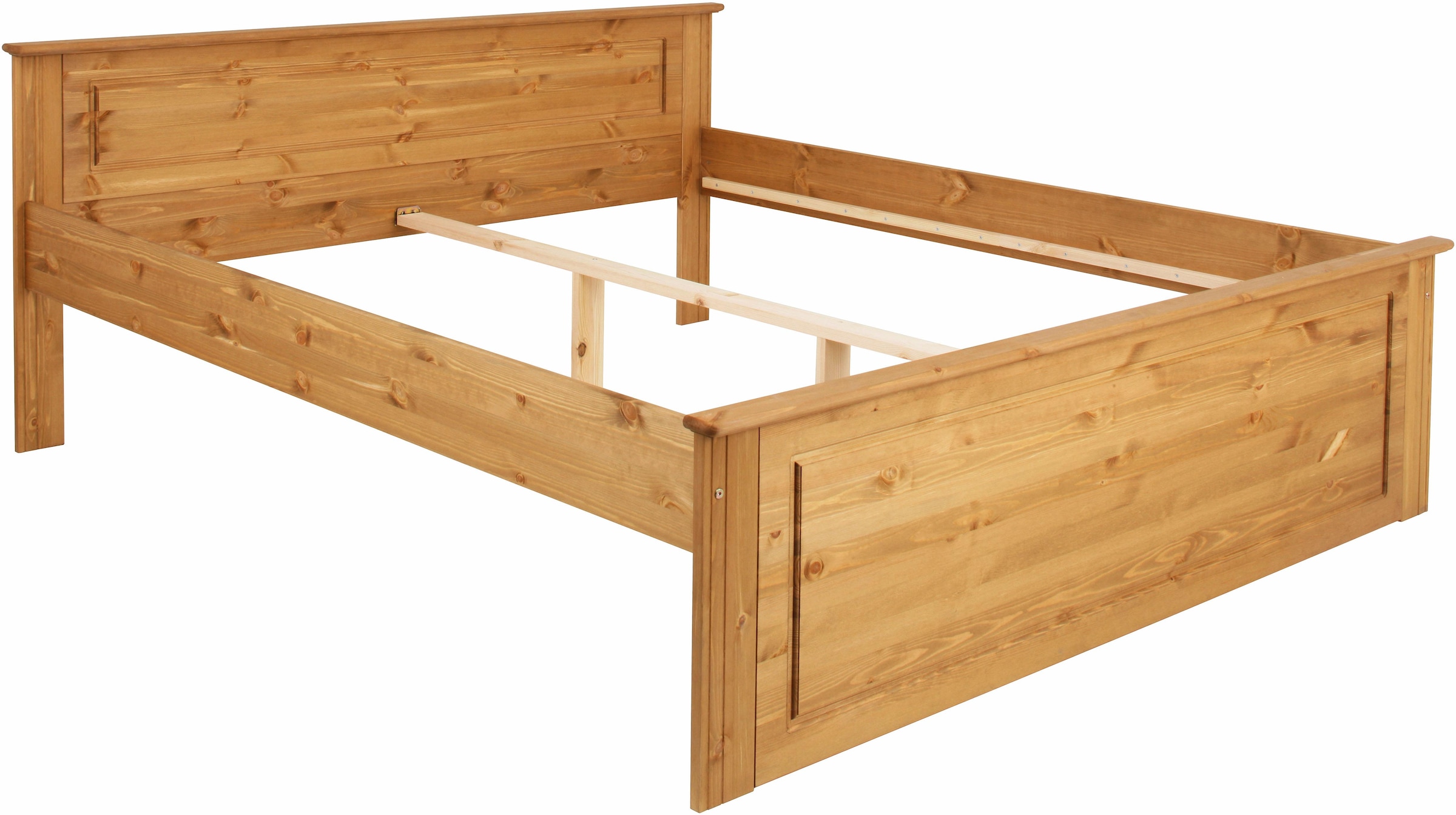 Home affaire Massivholzbett »Hugo, hohe Belastbarkeit! FSC® zertifiziertes Massivholz, Landhausstil«, (Breite/Belastbarkeit 180cm/200KG, 140cm/180KG), Stauraumbett aus massiver Kiefer