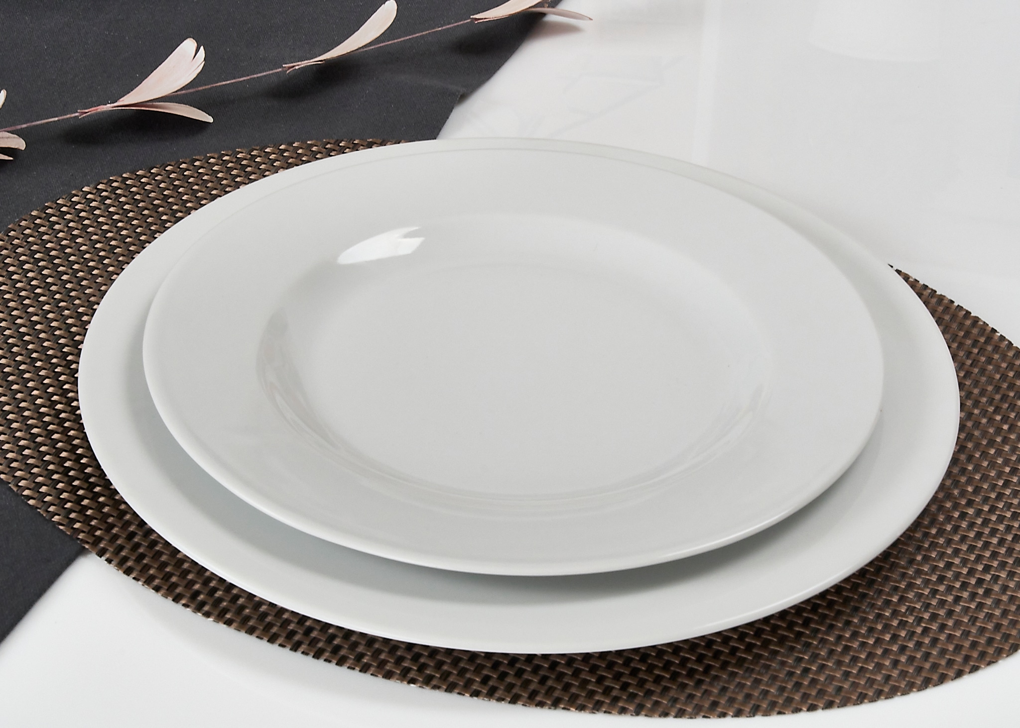 Retsch Arzberg Servierplatte »Platzteller HEIKE WEISS 32 cm, Set 2-teilig, rund, Porzellan« vielfältig einsetzbar als Platzteller,Servierplatte oder für Tischdeko