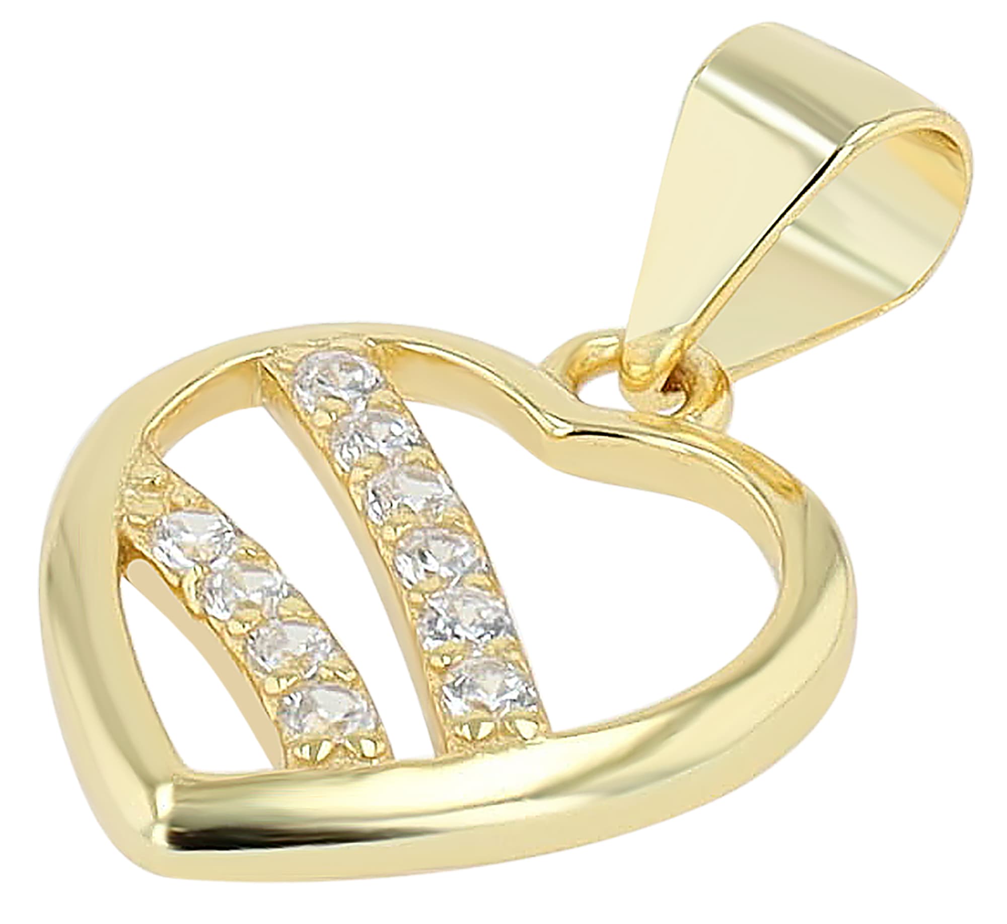 Adelia´s Herzanhänger »Damen Anhänger ¿ Herz Herzanhänger aus 925 Silber mit Zirkonia«