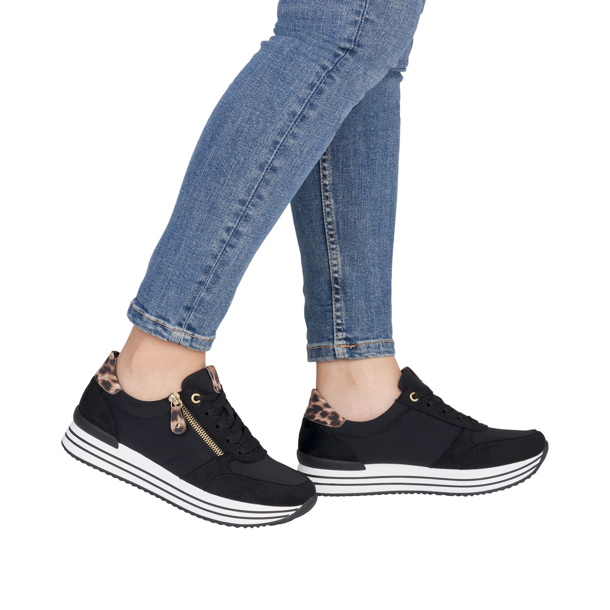 Remonte Plateausneaker  Freizeitschuh, Halbschuh, Schnürer mit seitlichem Reißverschluss