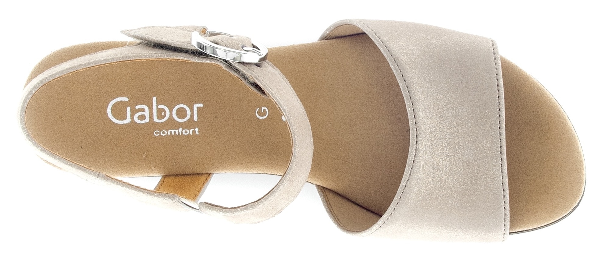 Gabor Sandalette »KRETA«, Blockabsatz, Sommerschuh, Riemchensandale mit Glitterdruck, Weite G