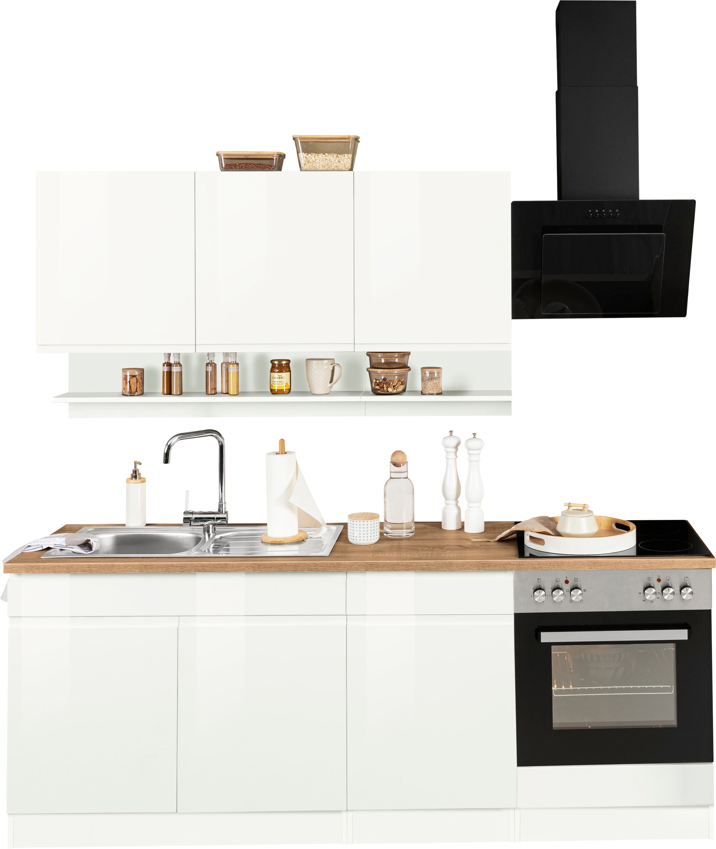 KOCHSTATION Küchenzeile »KS-Virginia« Breite 210 cm, mit oder ohne E-Geräte