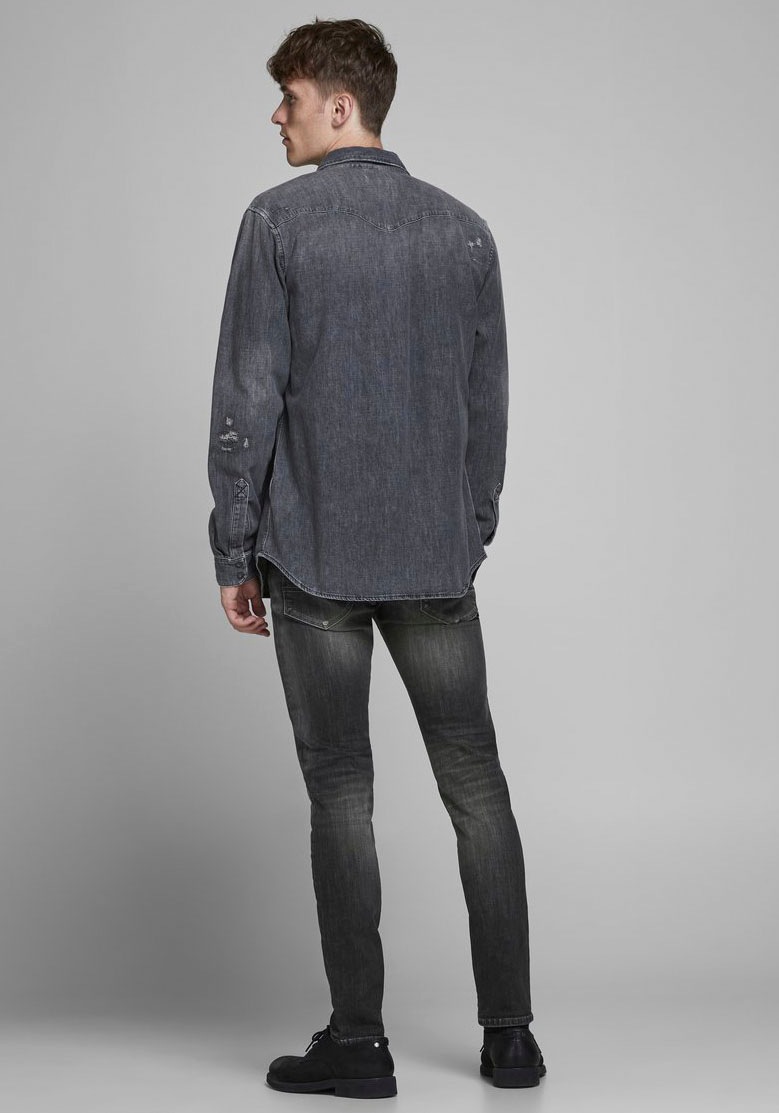 Jack & Jones Slim-fit-Jeans »JJIGLENN – Slim-Fit-Jeans mit niedriger Leibhöhe«, Used, modisch, slim fit, Denim/Jeans
