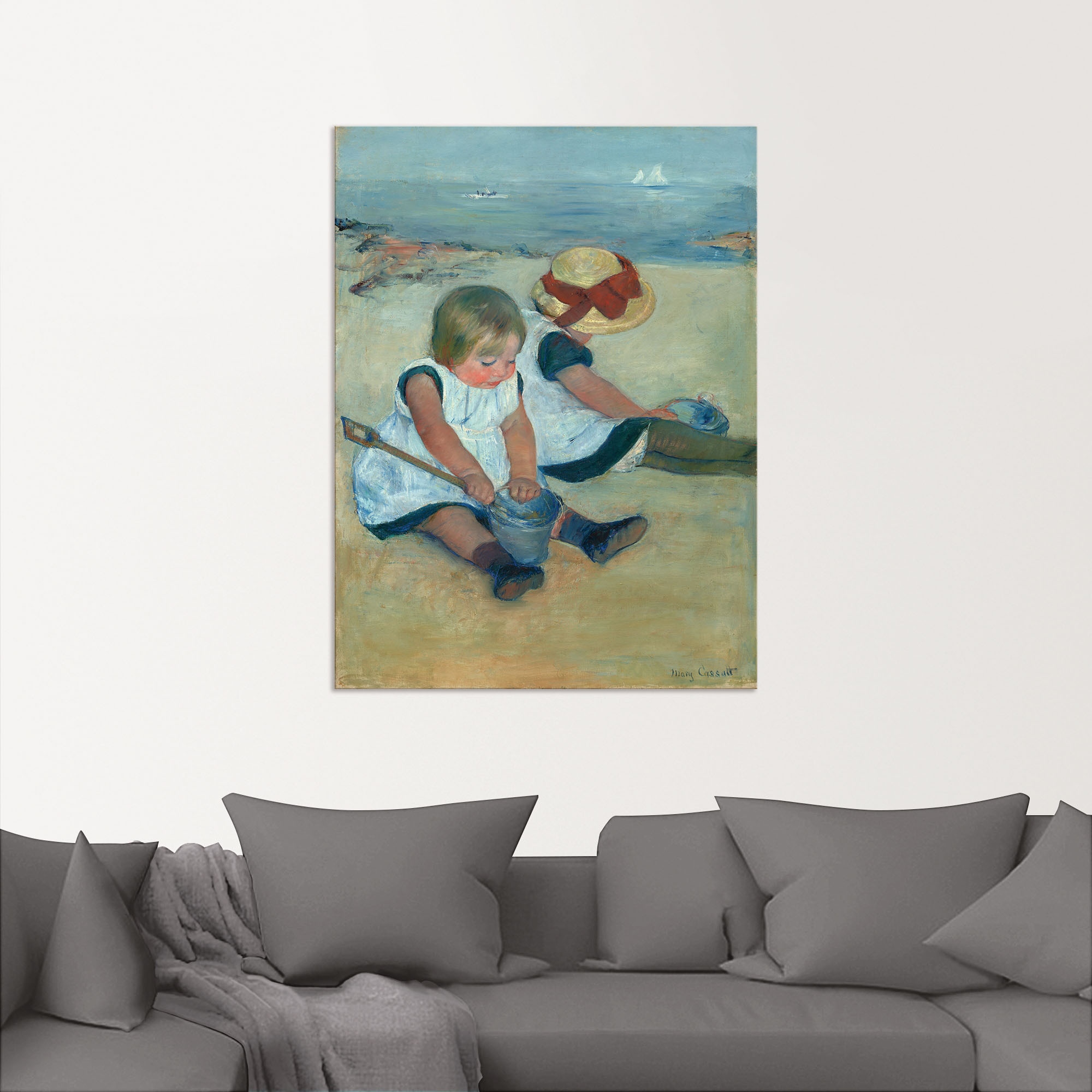 Artland Wandbild »Spielende Kinder am Strand. 1884«, Bilder von Kindern, (1 St.), als Alubild, Leinwandbild, Wandaufkleber oder Poster in versch. Größen