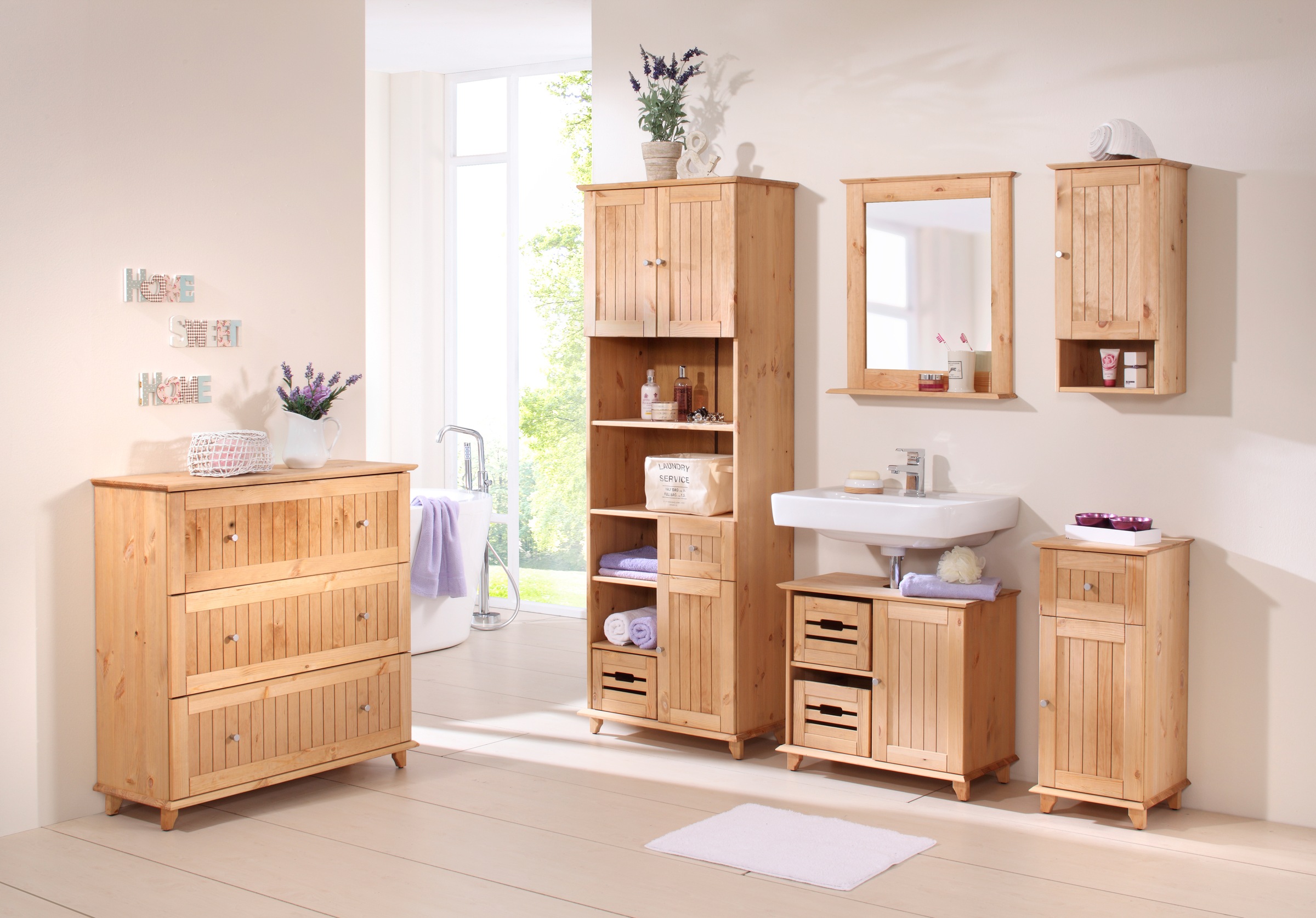 welltime Waschbeckenunterschrank »Venezia Landhaus«, Badmöbel aus