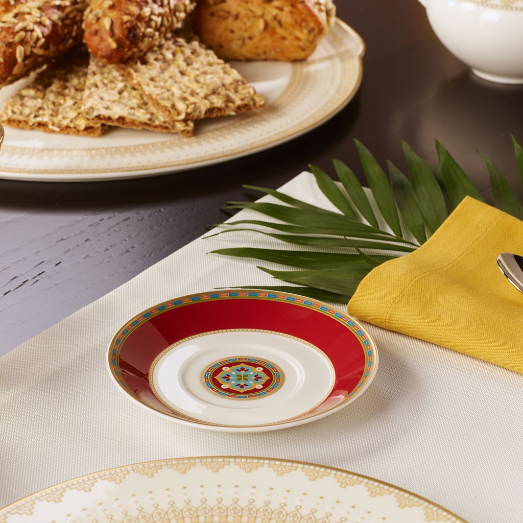Villeroy & Boch Tasse »Espressotasse mit Untertasse Samarkand Rubin 50 ml 2er Set bunt«