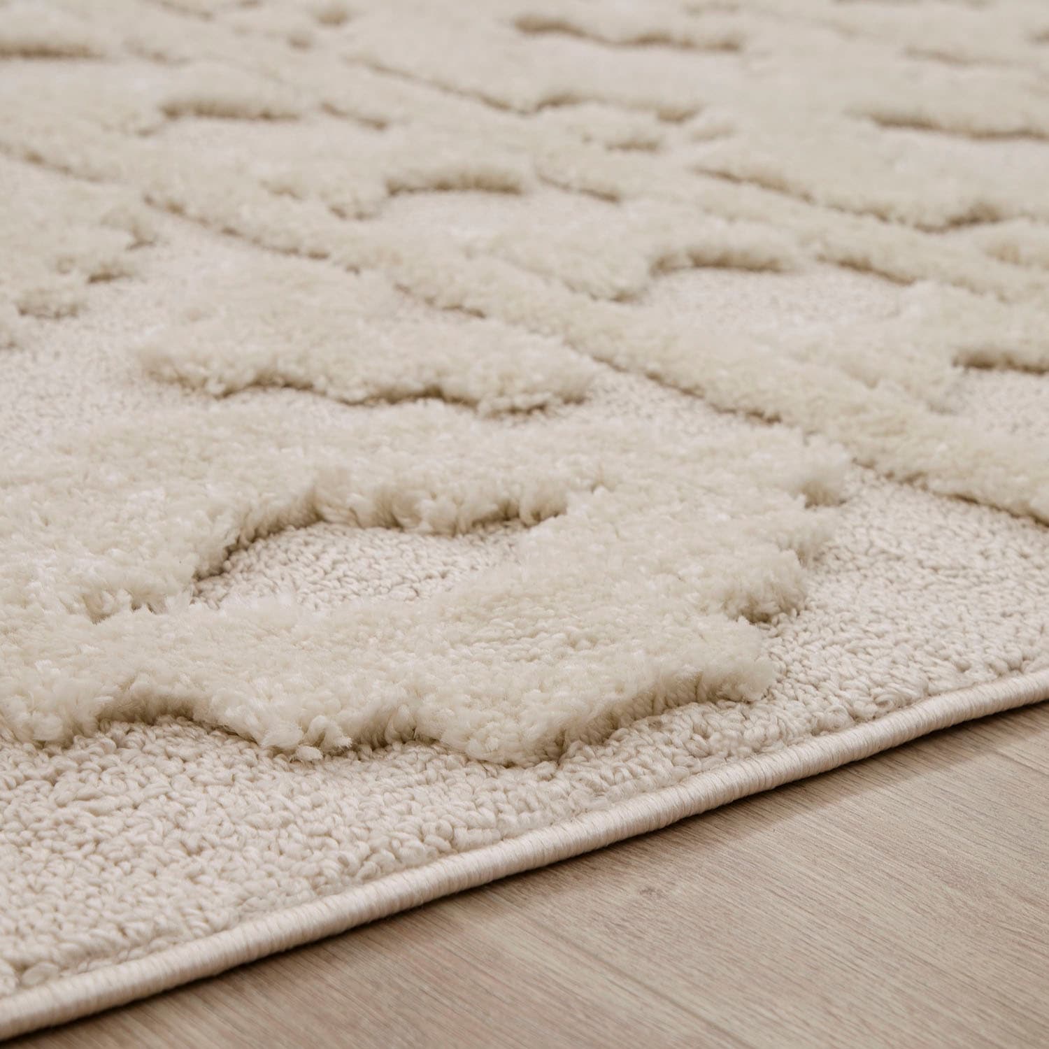 Paco Home Hochflor-Teppich »Genua 744«, rechteckig, 34 mm Höhe, Uni Farben, Hoch-Tief Effekt, modernes Design, sehr weicher Flor