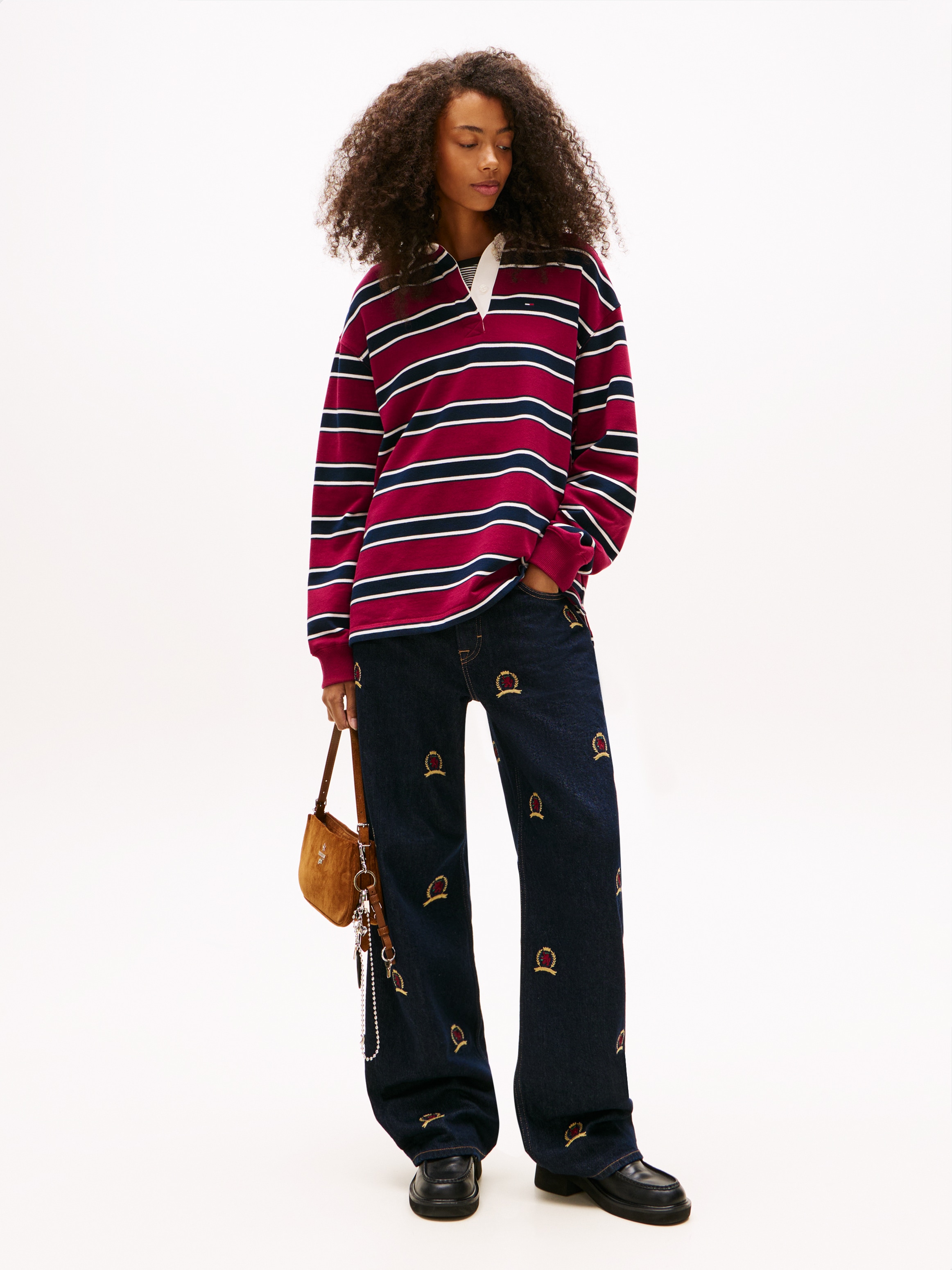 Tommy Jeans Sweatshirt »TJW RLX S-FLAG STRIPE RUGBY EXT«

