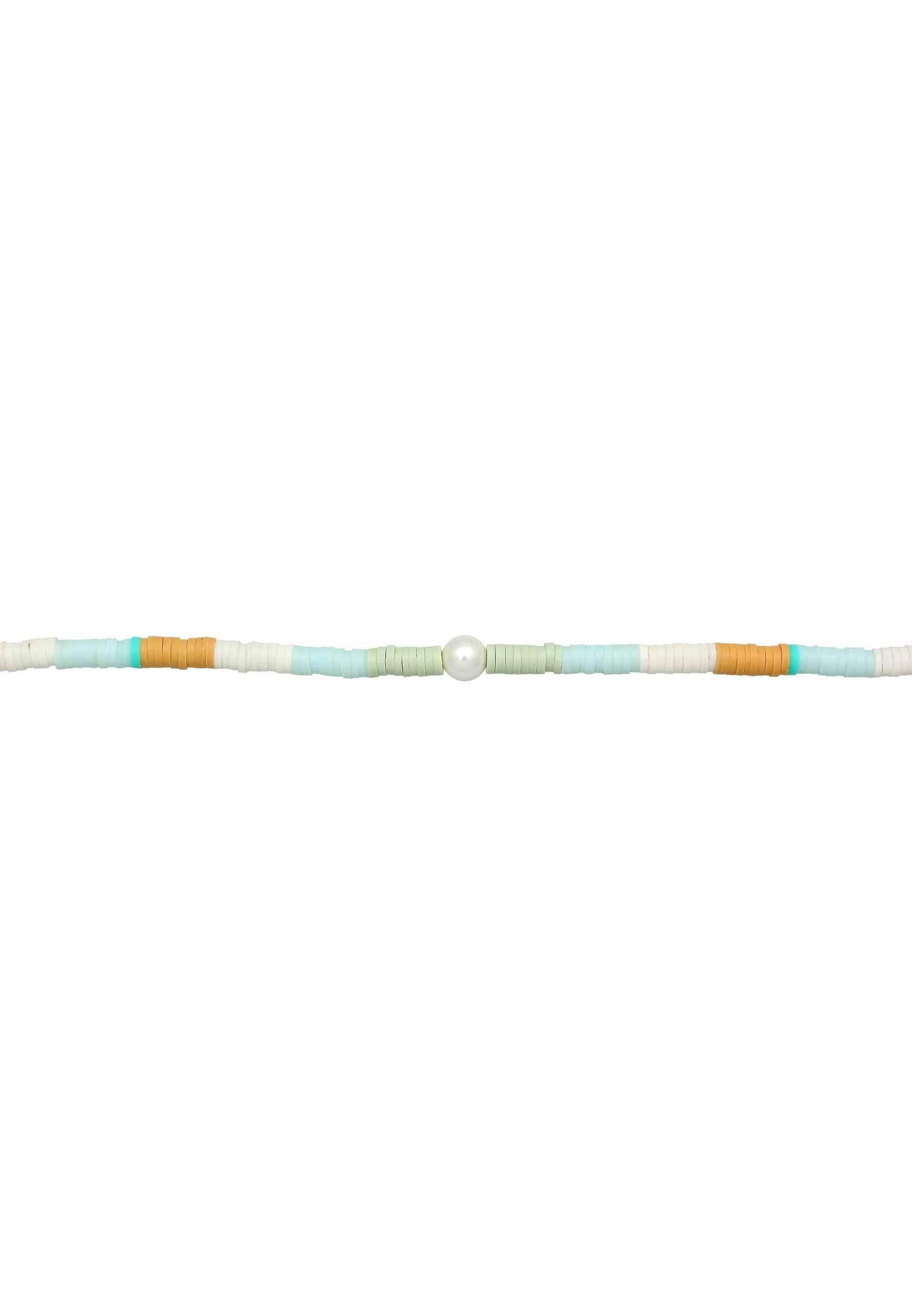 Elli Silberkette »Halskette Heishi Beads Muschelkernperle Surferkette 925 Silber«