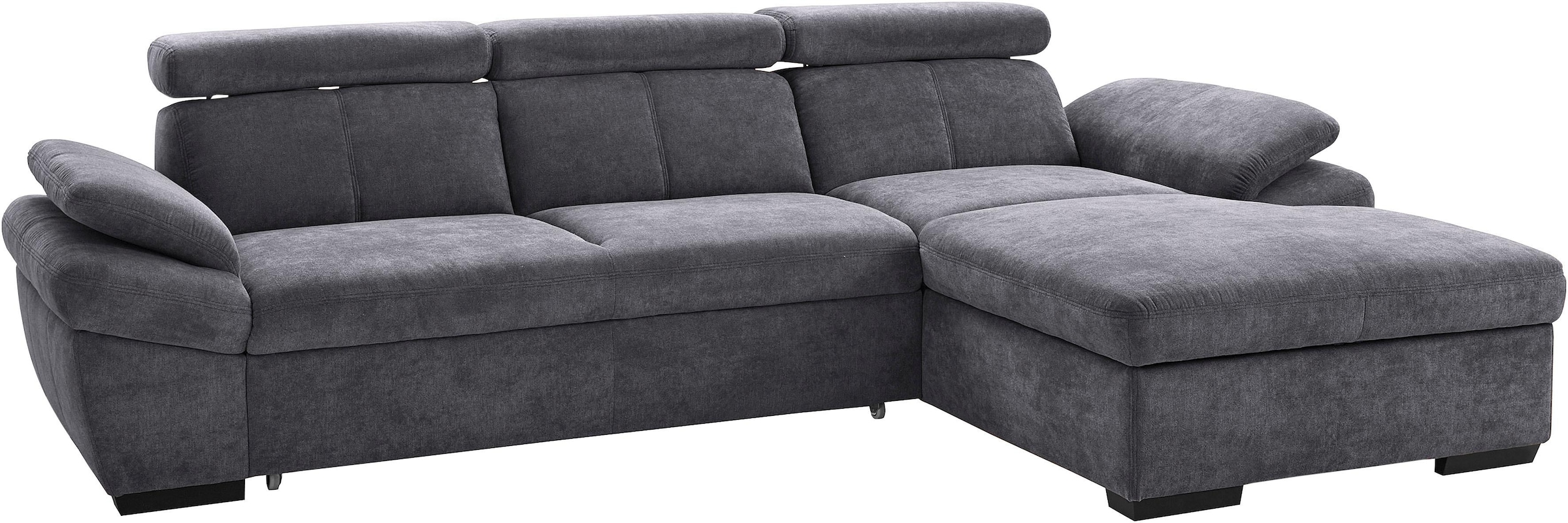 exxpo - sofa fashion Ecksofa »Salerno, inkl. Kopf- und Armteilverstellung, elegant & bequem, L-Form«, wahlweise mit Bettfunktion und Bettkasten, tolle Detailverarbeitung