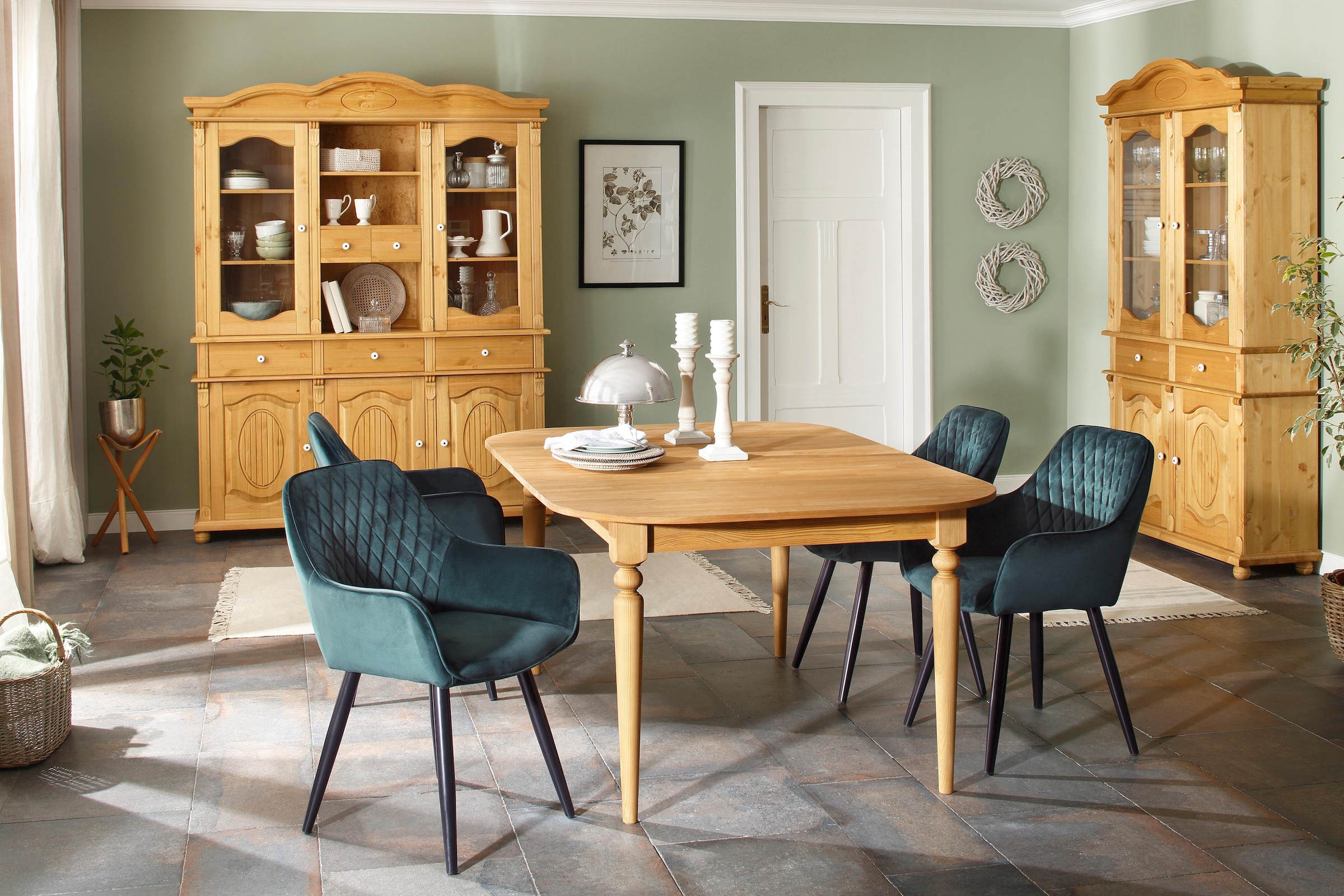 Home affaire Aufsatzschrank »Tessin«, Vitrinen-Aufsatz, Breite 115 cm, aus massiver Kiefer, FSC®