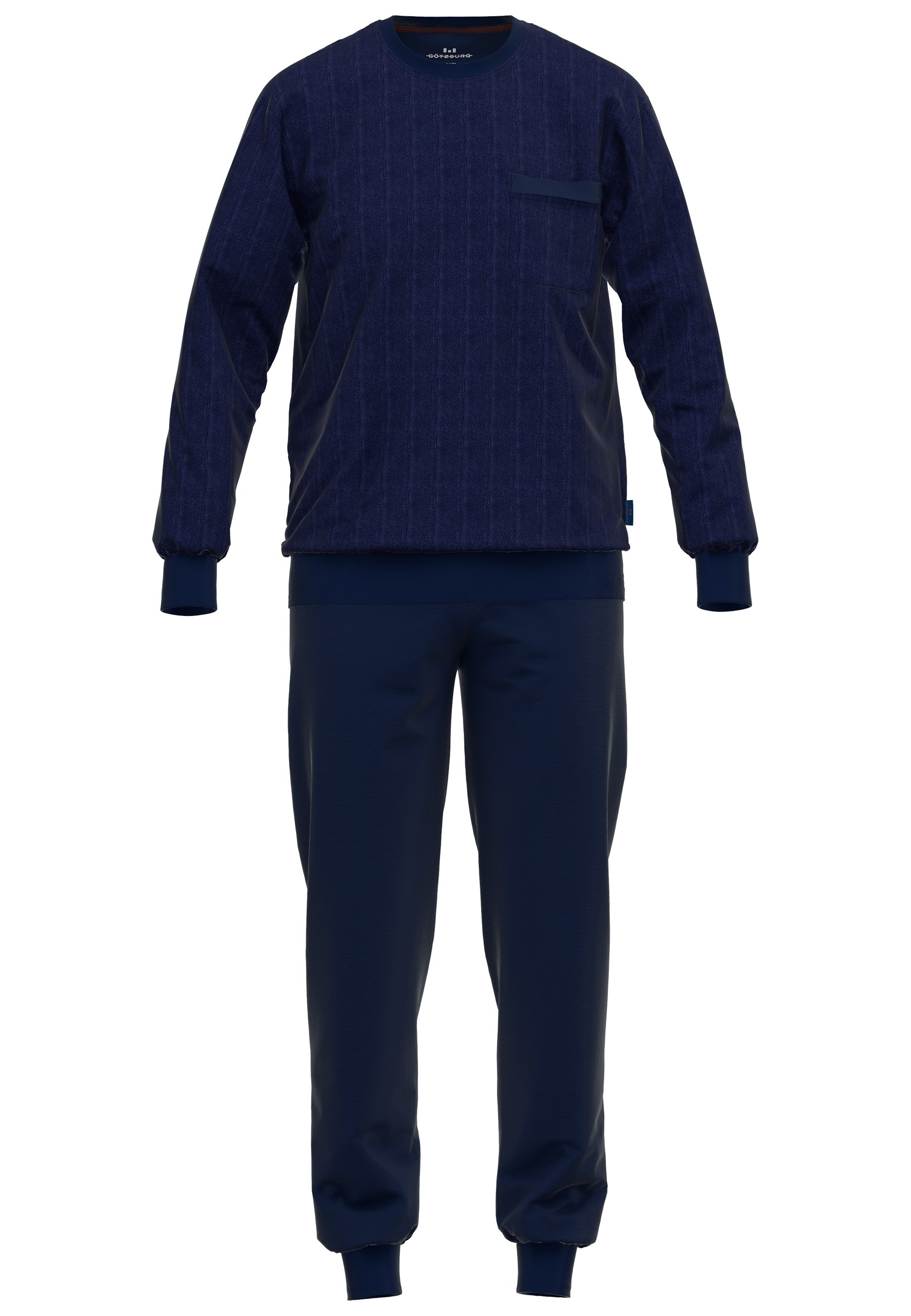GÖTZBURG Pyjama »Zartbitter«, (2 tlg.), elastische Bündchen, Langarm, Rundhals, Brusttasche