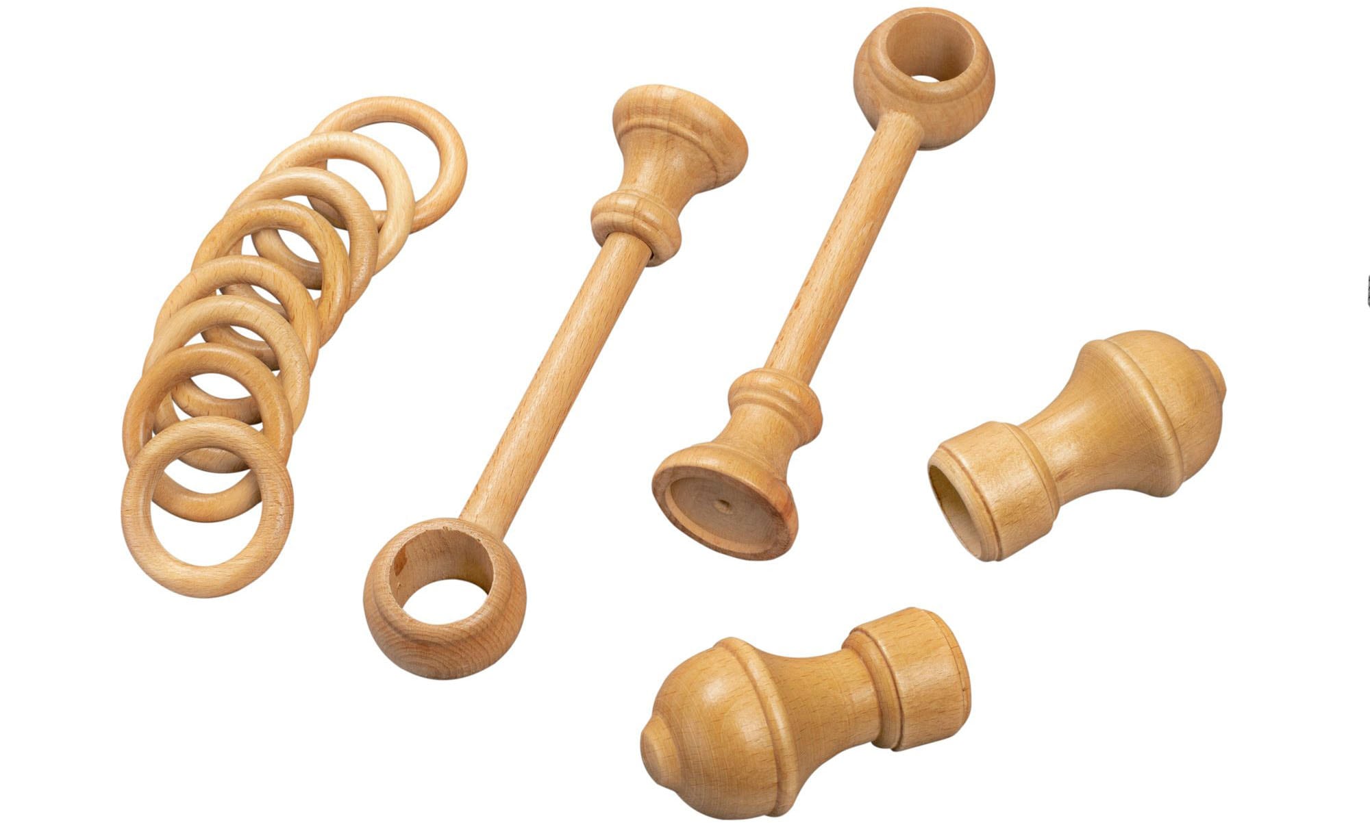 SN DECO GROUP Gardinenstange »Ares« 1 läufig-läufig Fixmaß 28 mm, Holz, verschiedene Längen und Farben, Komplettset