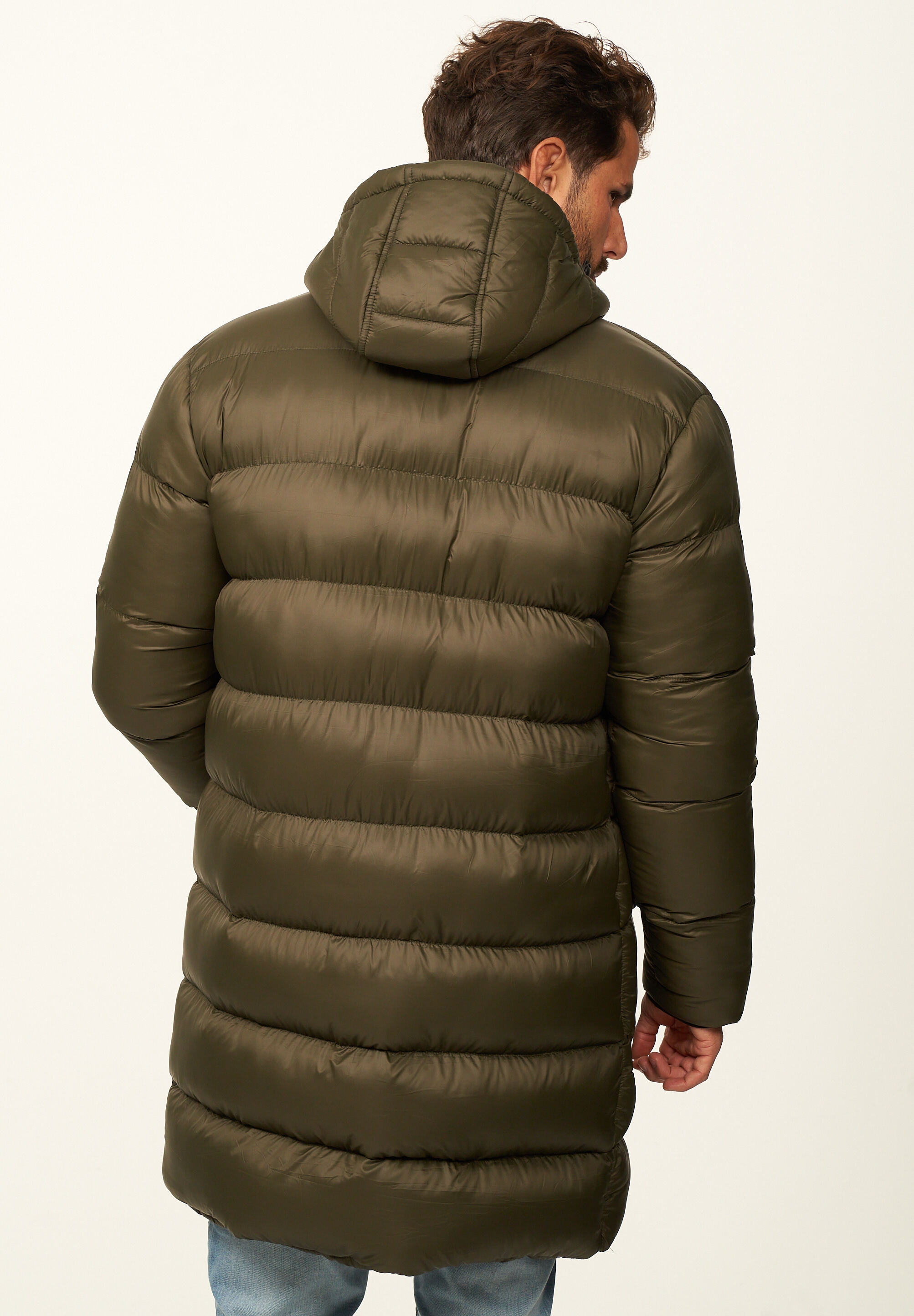SOULSTAR Parka »Winterjacke als Langer Steppmantel - Winterparka« mit Kapuze Herren warme Pufferjacke Steppjacke - Leichter Wintermantel