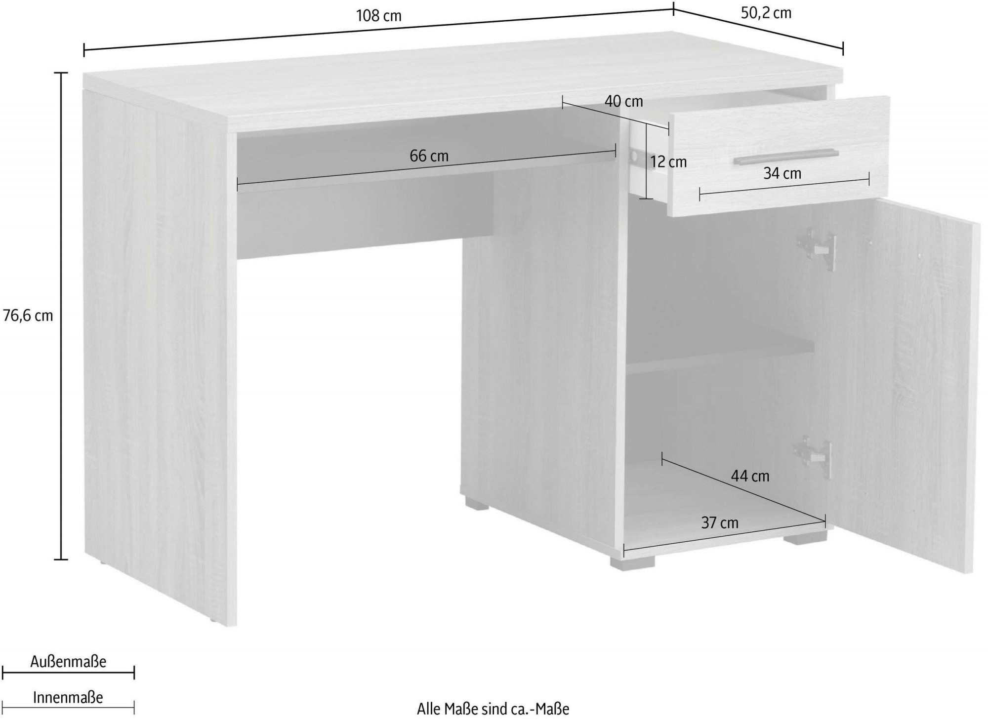 INOSIGN Schreibtisch »Tales«, platzsparend mit Stauraum, ideal für das Home Office
