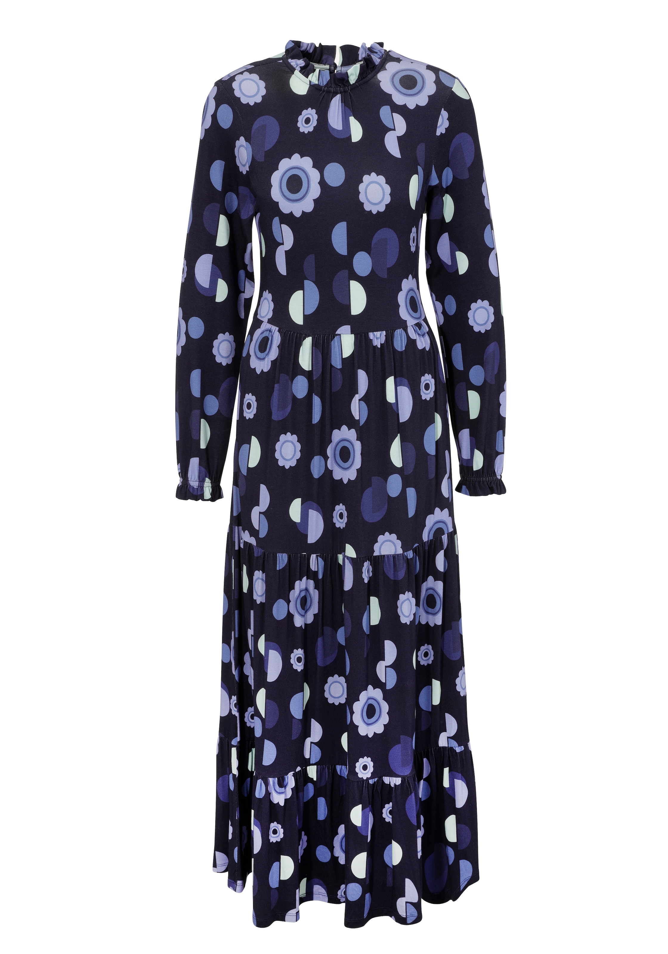 Aniston SELECTED Maxikleid, mit Rüschen und verspieltem Druck