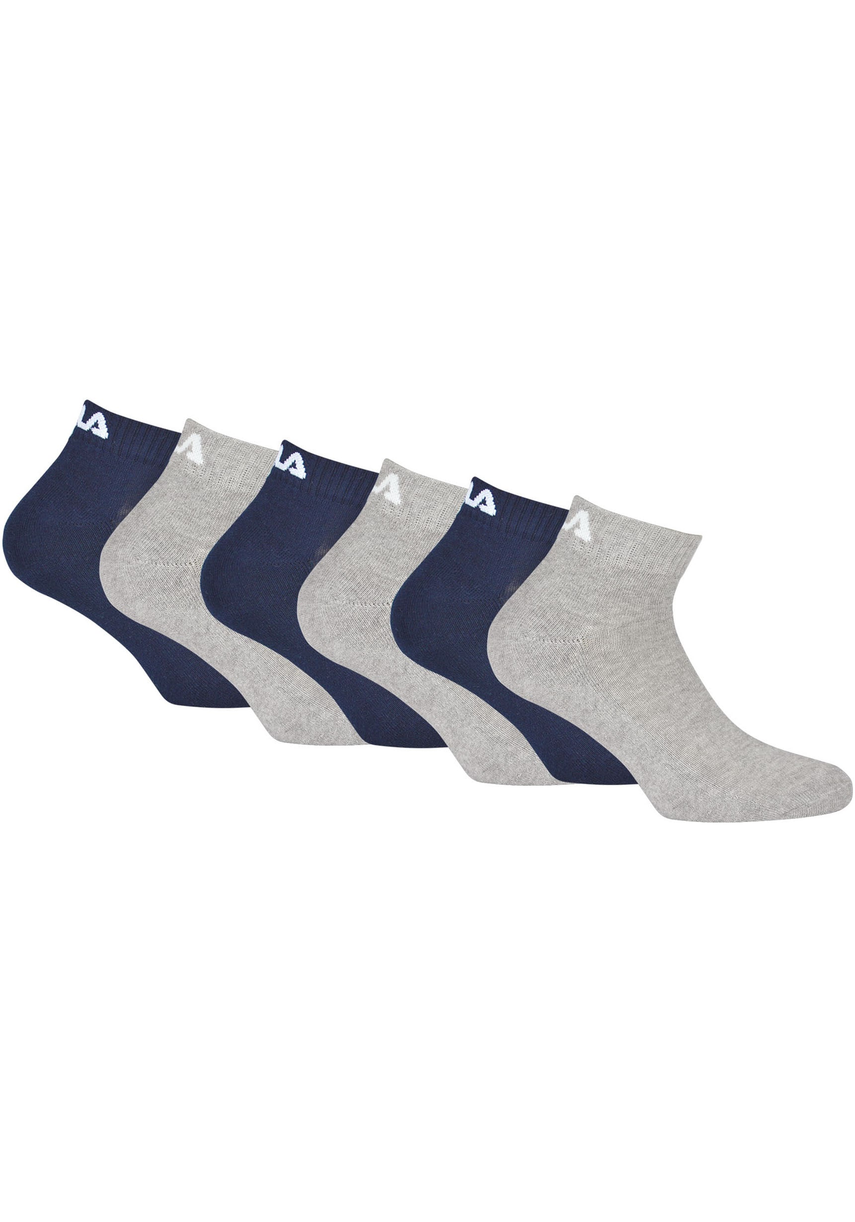 Fila Kurzsocken, (6er Pack), Baumwollmischung, Rippenbündchen, flache Zehennaht