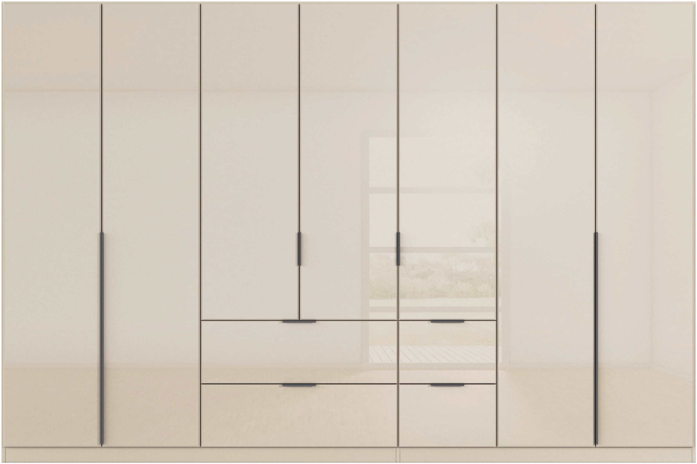 rauch Drehtürenschrank »Kleiderschrank Kleiderschränke Schrank Garderobe AGORDO mit Glasfront«, (in zwei Griff-Farben mit Glasfront), mit Außenschubkästen, in 6 Breiten und 2 Höhen MADE IN GERMANY