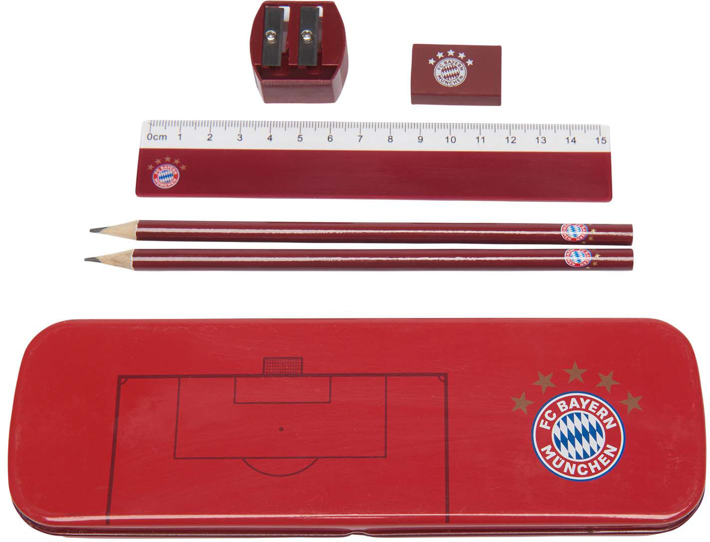 Schreibgeräteetui »FC Bayern München Schulset 6 tlg.«, inklusive Schreibutensilien