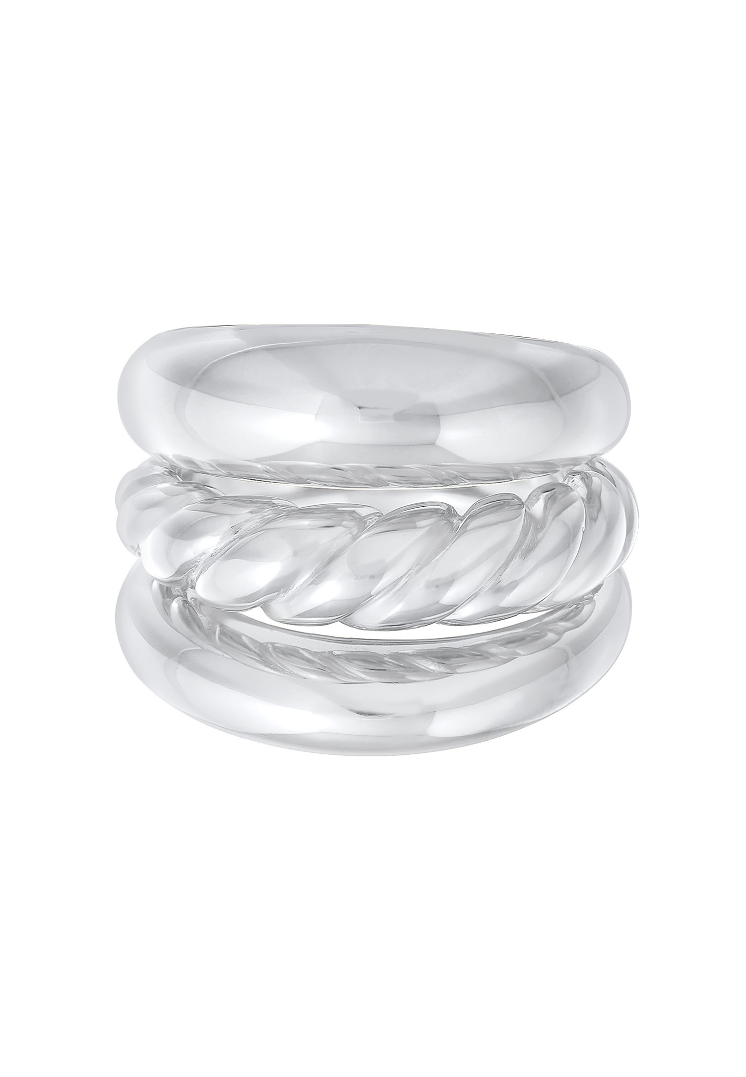 Elli Premium Ring-Set »Ring Bandring Twisted Gedreht Set 925 Silber«