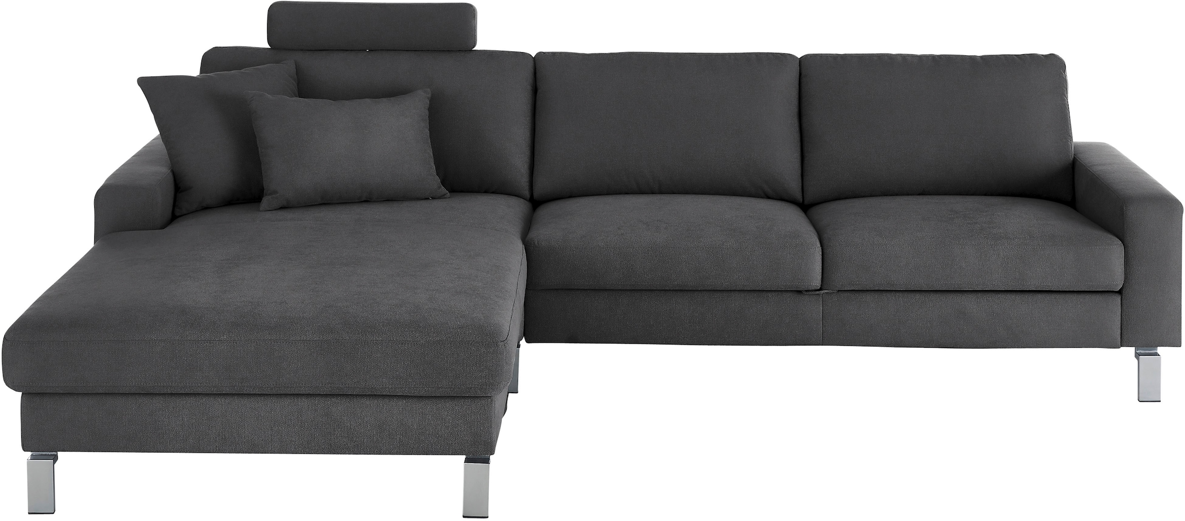 3C Candy Ecksofa »Lecce, wahlweise PUR-Schaumstoff oder Tonnentaschenfederkern«, Bett im 2,5-Sitzer, teilmotorische Schlaffunktion im Longchair, L-Form