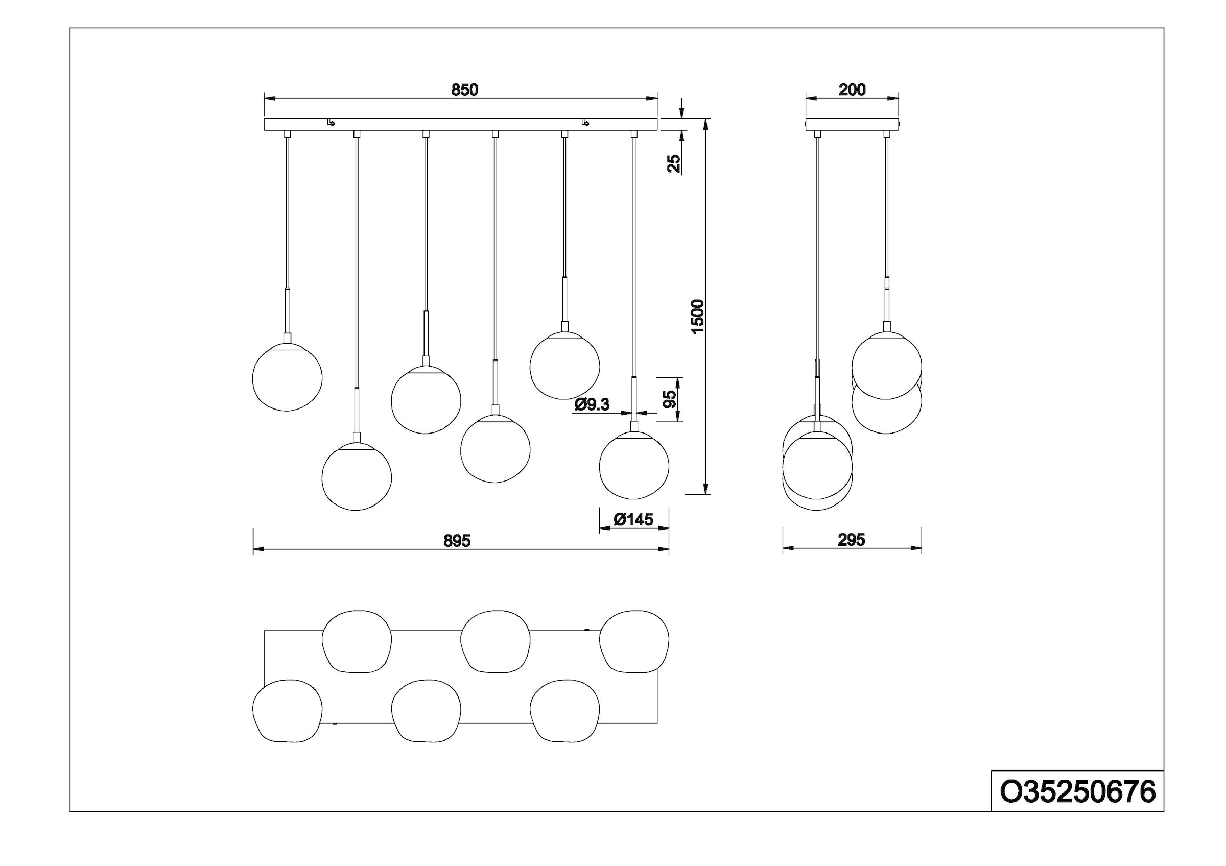 s.Oliver Pendelleuchte »ANJELLA, Hängelampe exkl 6x E14 max 10W, in warm grey + smoke Glas«, 6 flammig, Leuchtmittel E14 | Leuchtmittel wechselbar, mit mundgeblasenen Glas Lampenschirmen in rauchgrau, 150 x 90 x 30 cm