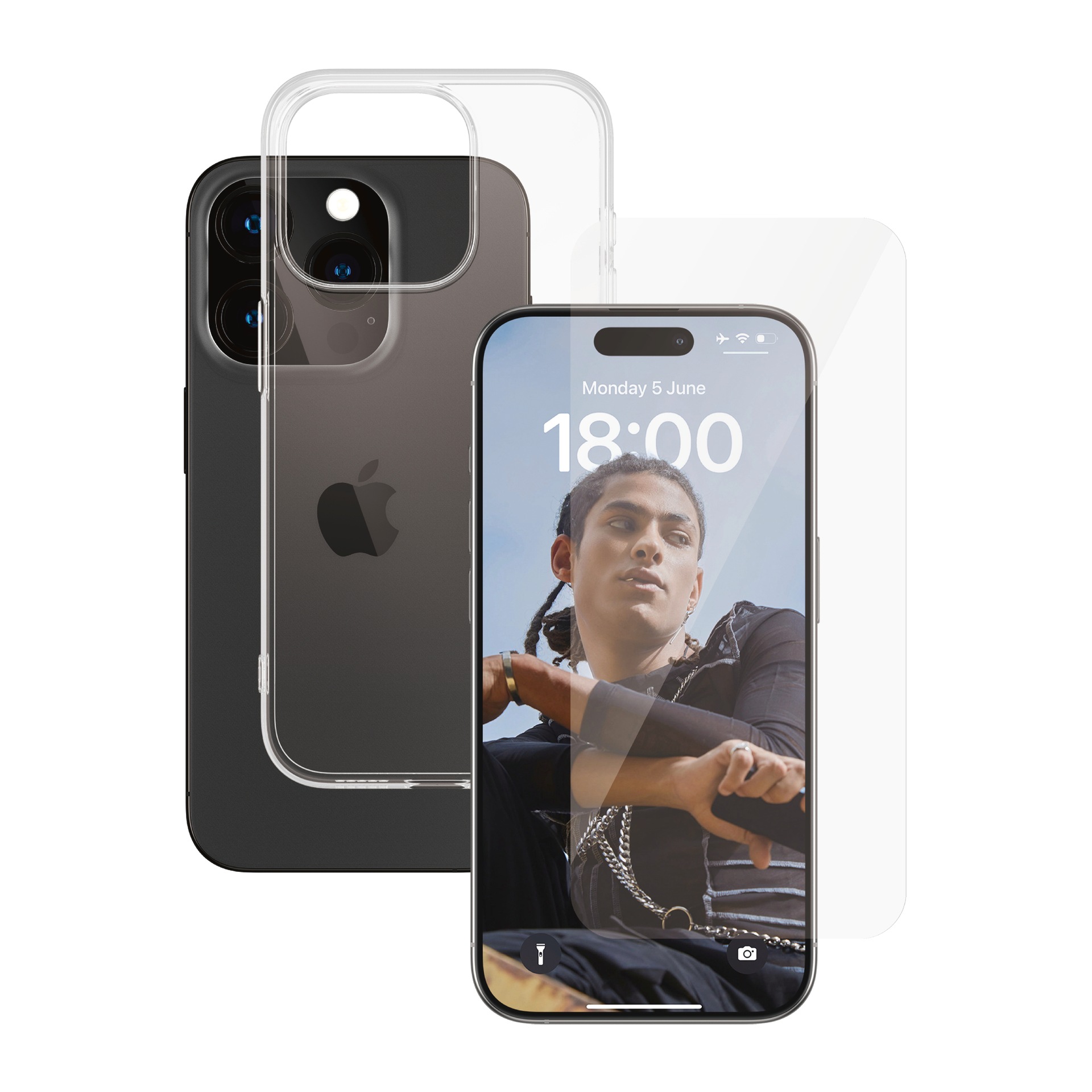 SAFE by PanzerGlass Displayschutzglas »2-in-1-Pack Screen Protector und Cover«, für iPhone 15 Pro