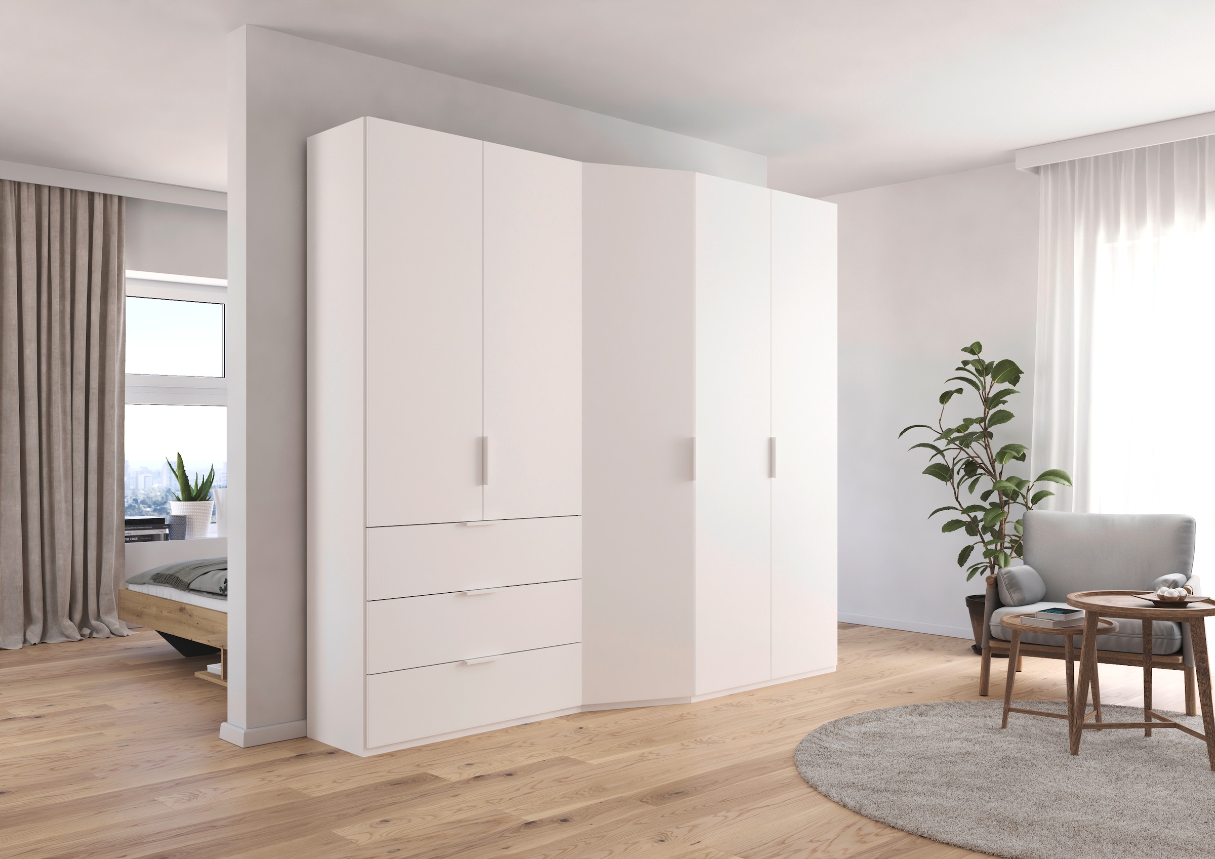 rauch Drehtürenschrank »Kleiderschrank Schrank Garderobe Wäscheschrank WAVE« in 2 unterschiedlichen Tiefen, mit Soft-Close Funktion MADE IN GERMANY