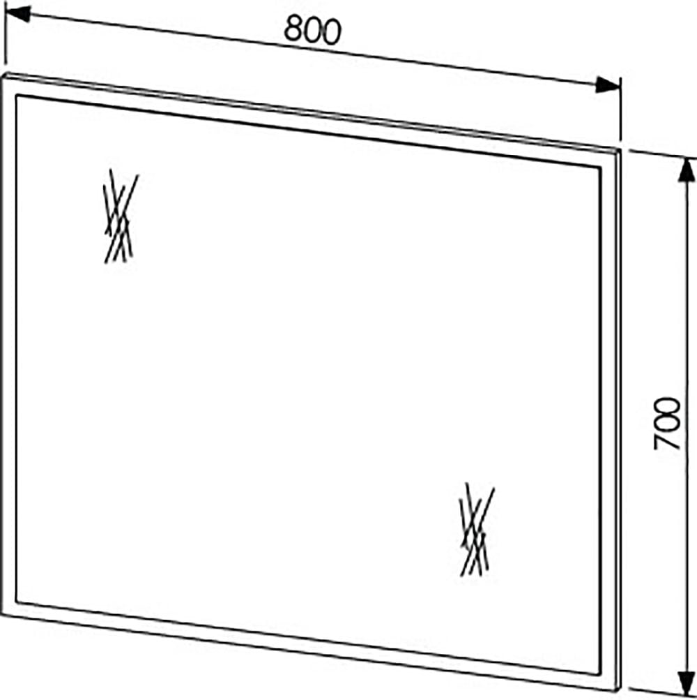 Innostyle Garderobenspiegel »Memphis Wandspiegel, 80x70x2cm (B/H/T)«, (1 St.), Rahmen