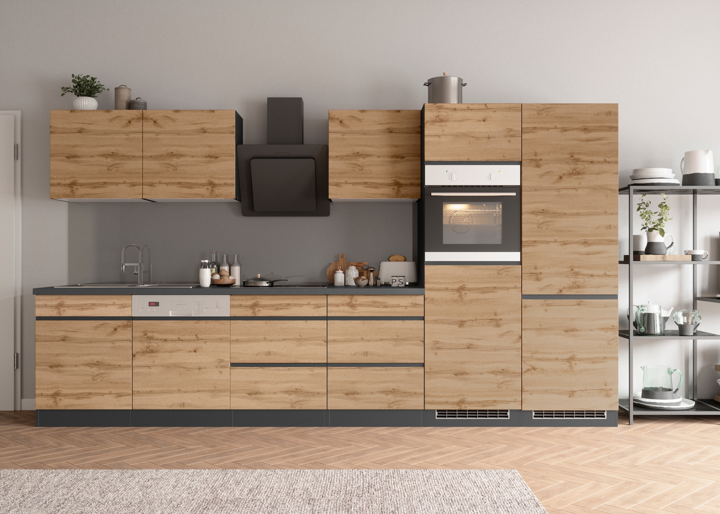 KOCHSTATION Küchenzeile »KS-Riesa« Stellbreite 360 cm, ohne E-Geräte